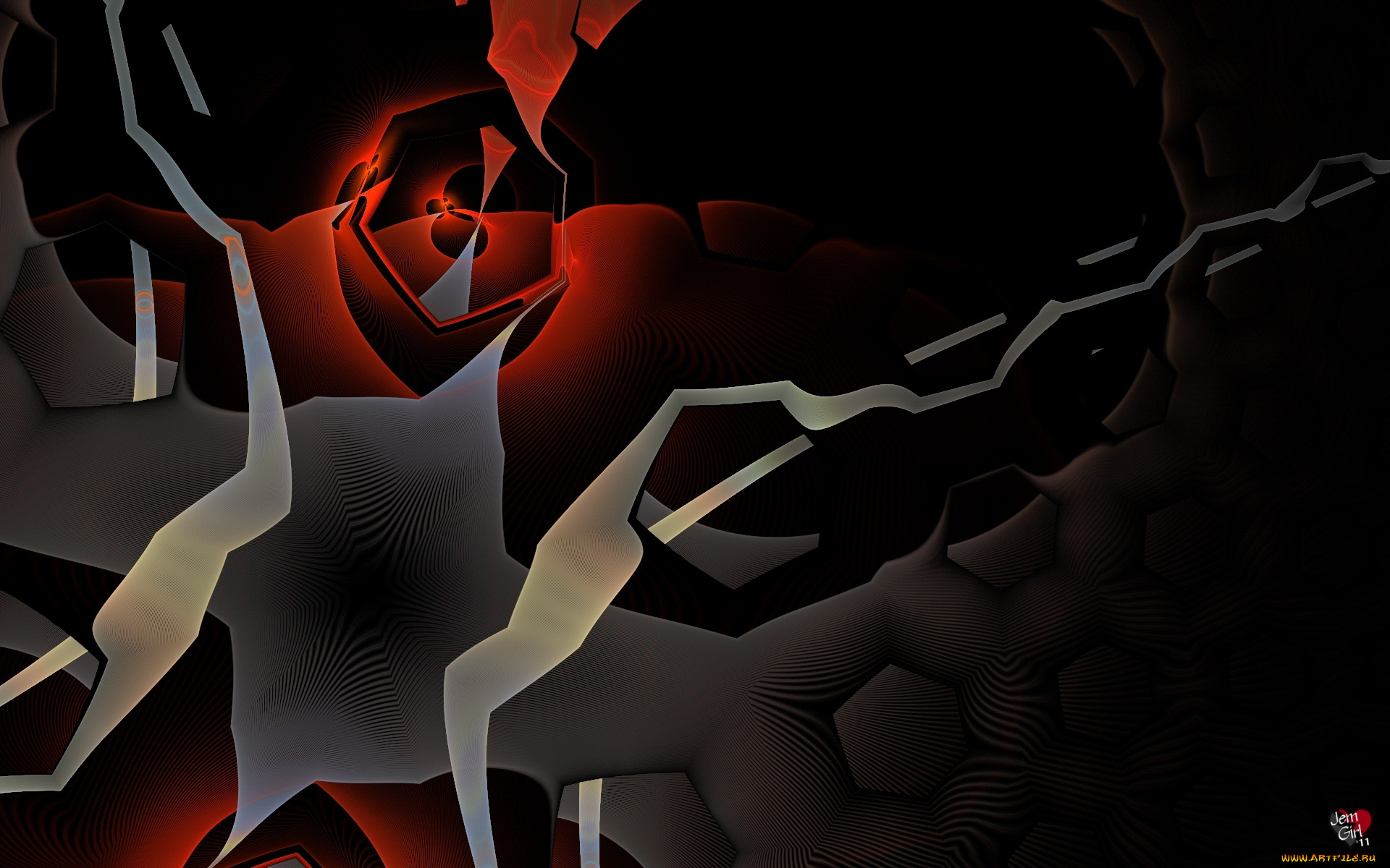 3д, графика, fractal, фракталы, абстракция, тёмный