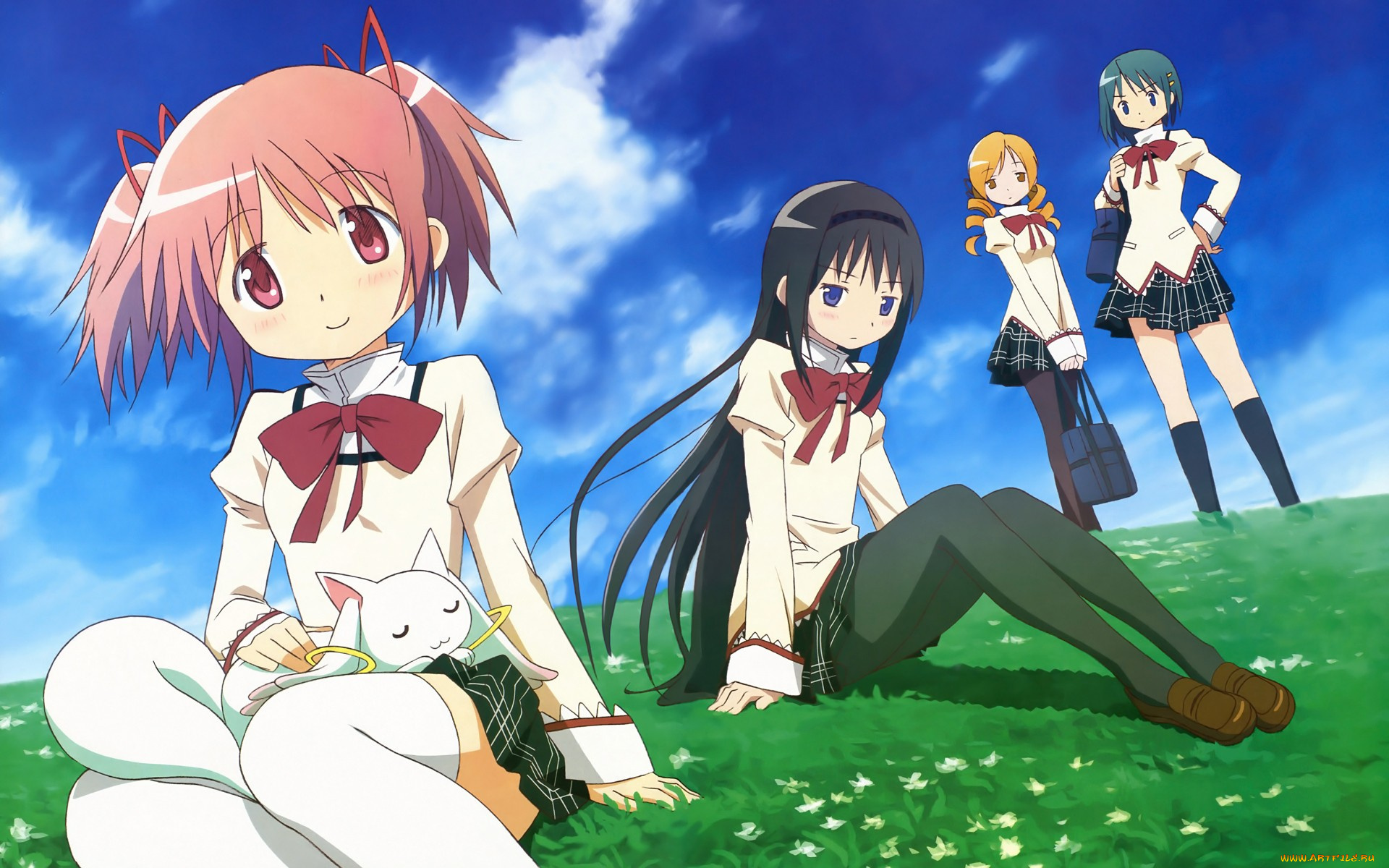 аниме, mahou, shoujo, madoka, magika, девушки