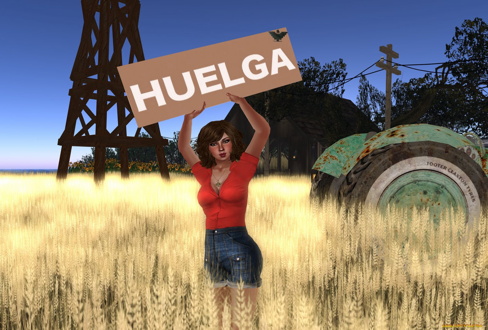 3д, графика, people, люди, поле, девушка