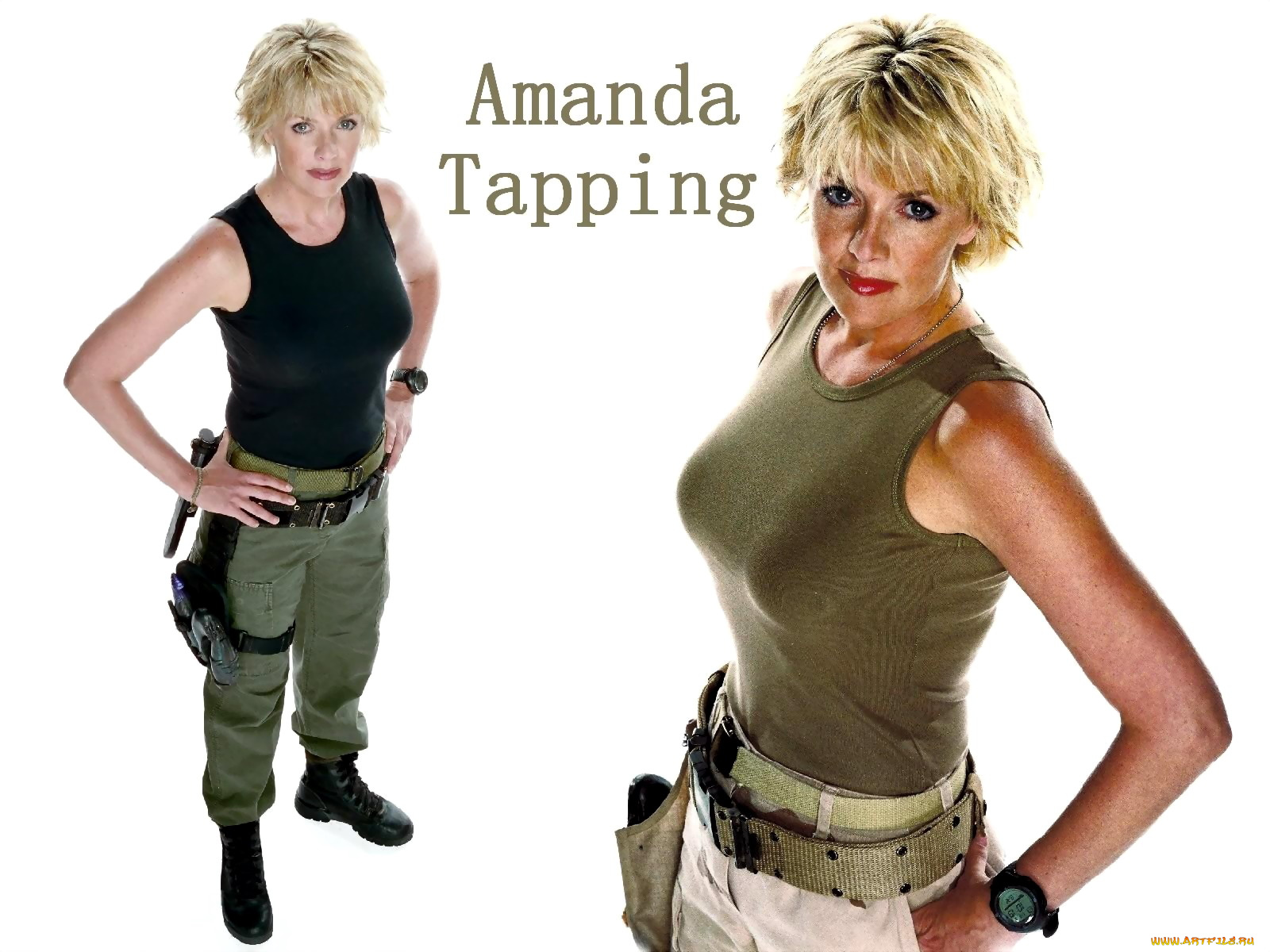 Amanda, Tapping, девушки, актриса, блондинка, хаки