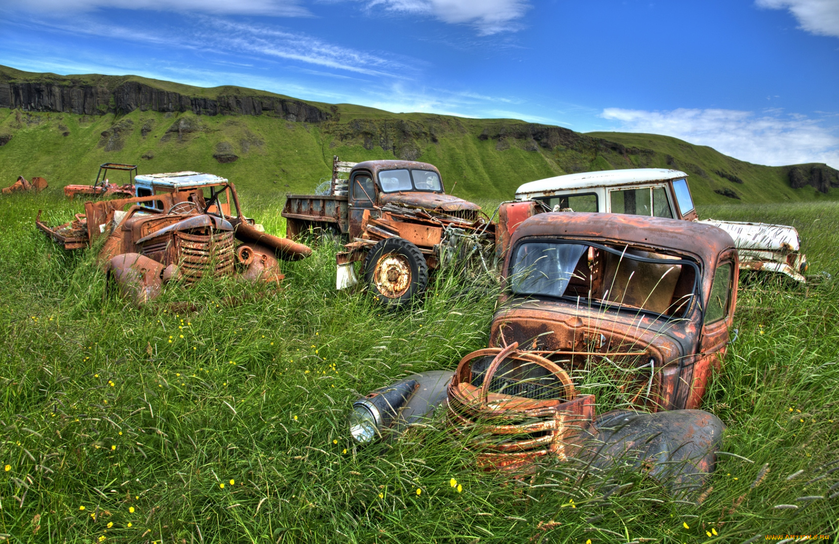 разное, развалины, руины, металлолом, авто, свалка, железо