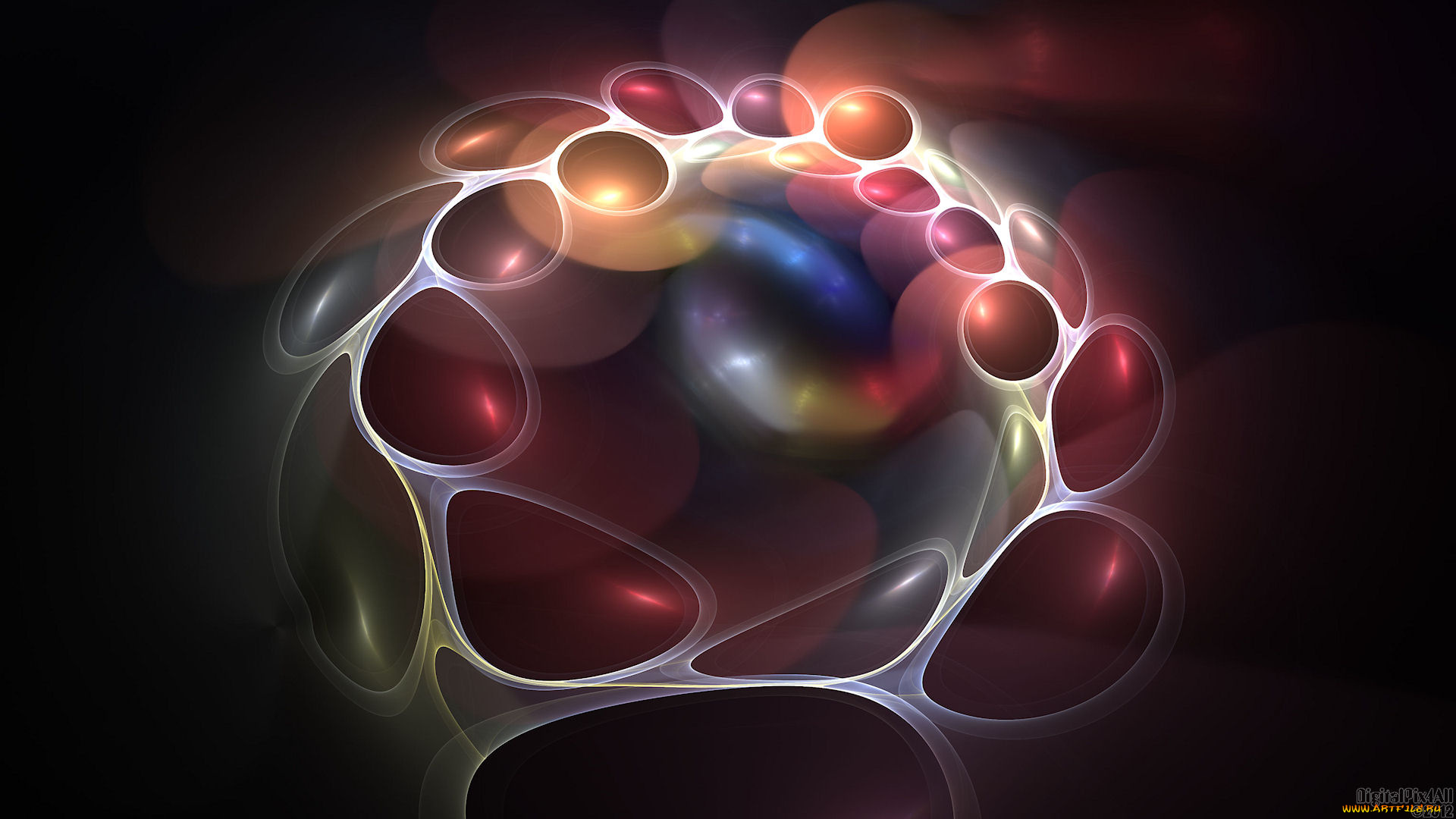 3д, графика, fractal, фракталы, узор, цвета, фон