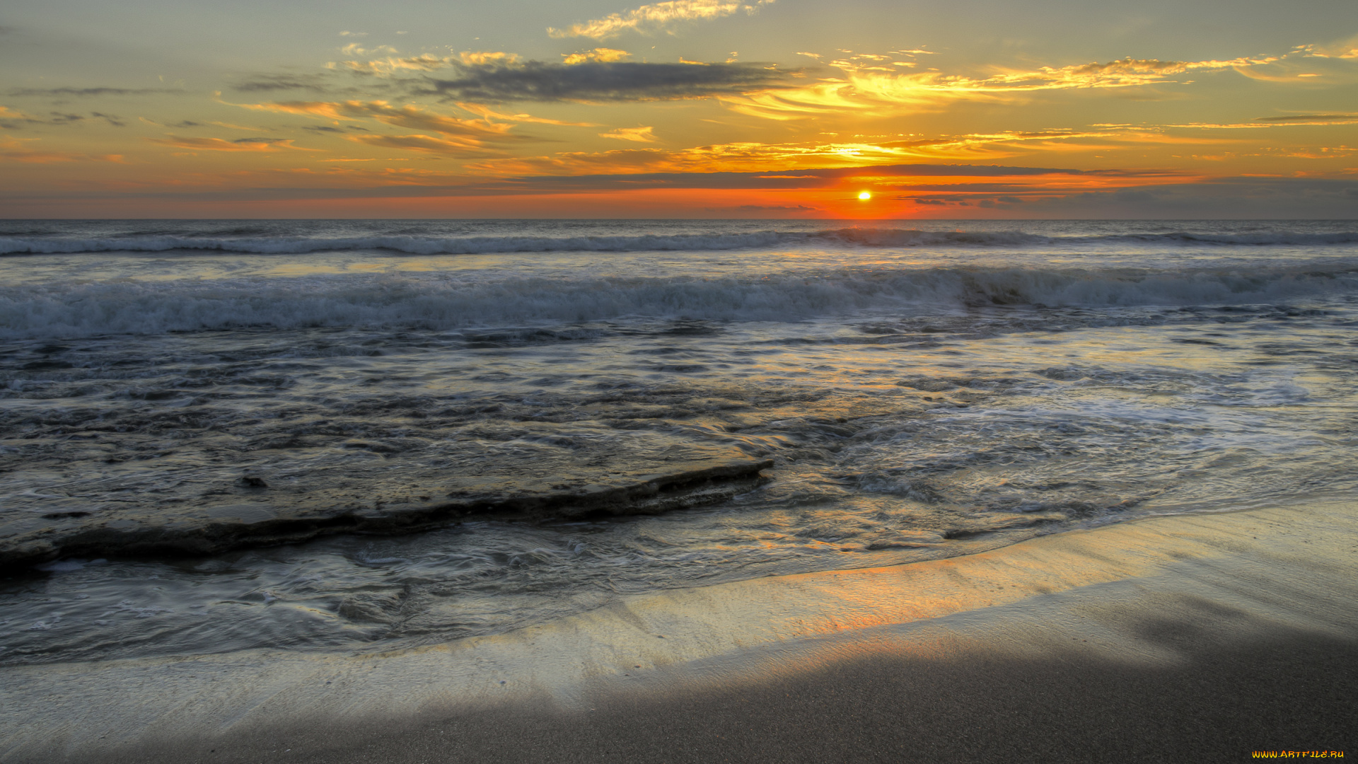 природа, восходы, закаты, океан, берег, пейзаж