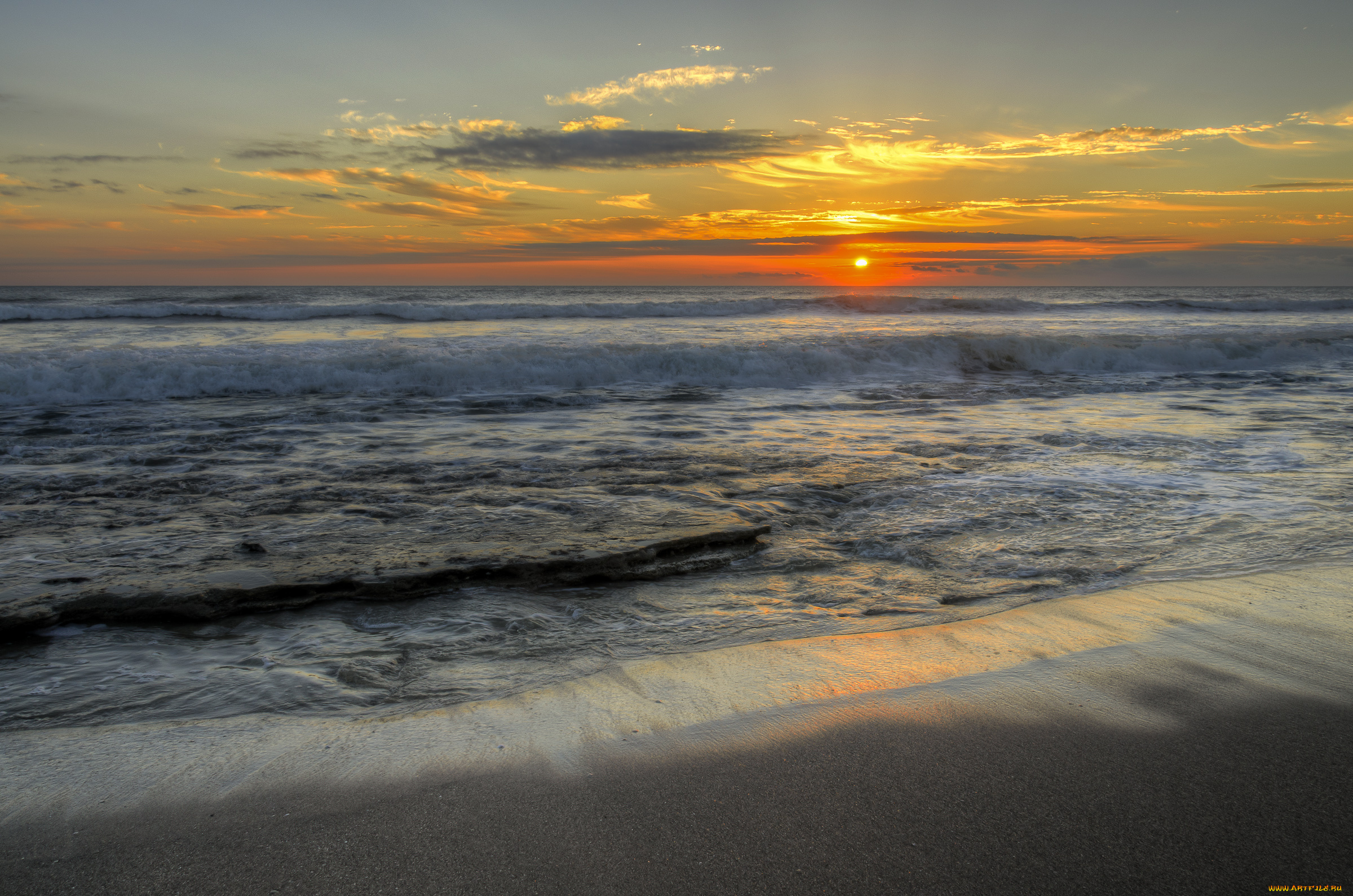 природа, восходы, закаты, океан, берег, пейзаж