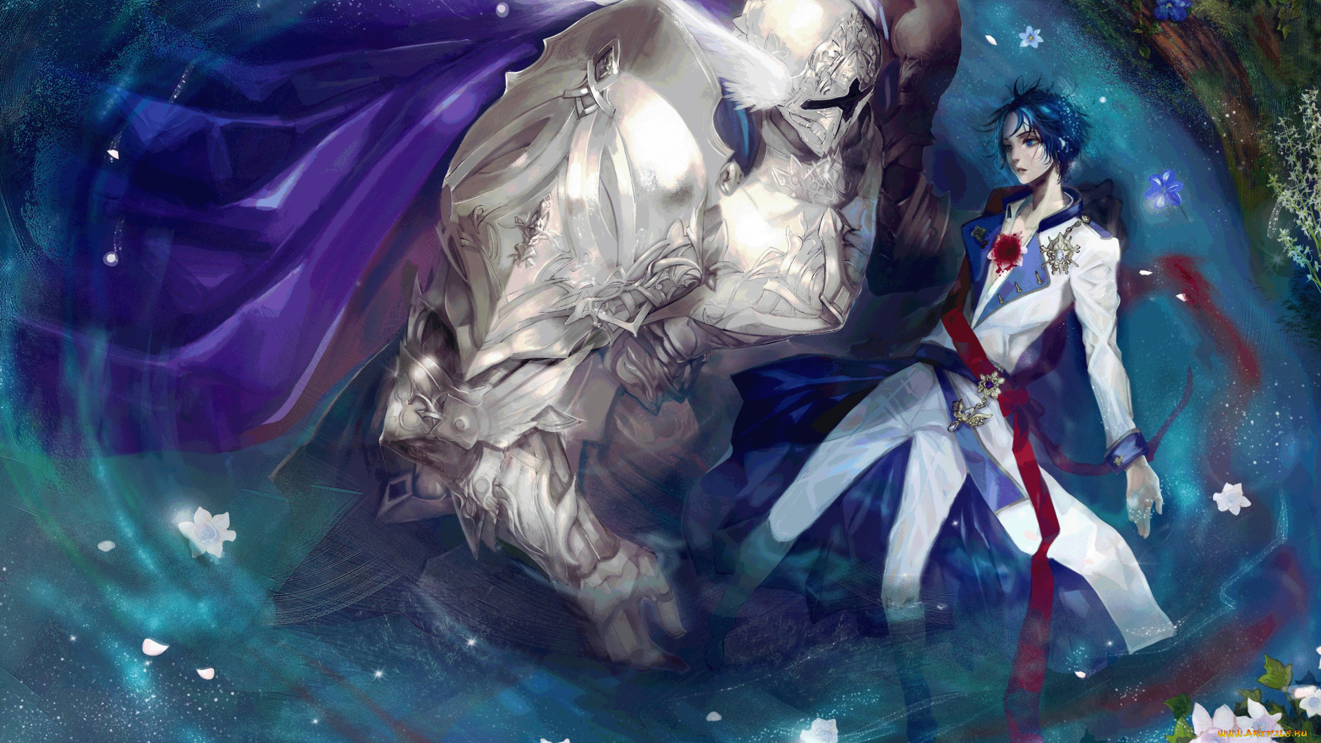 аниме, -weapon, , blood, &, technology, astarone, art, крылья, доспехи, кровь, рана, парень, воин