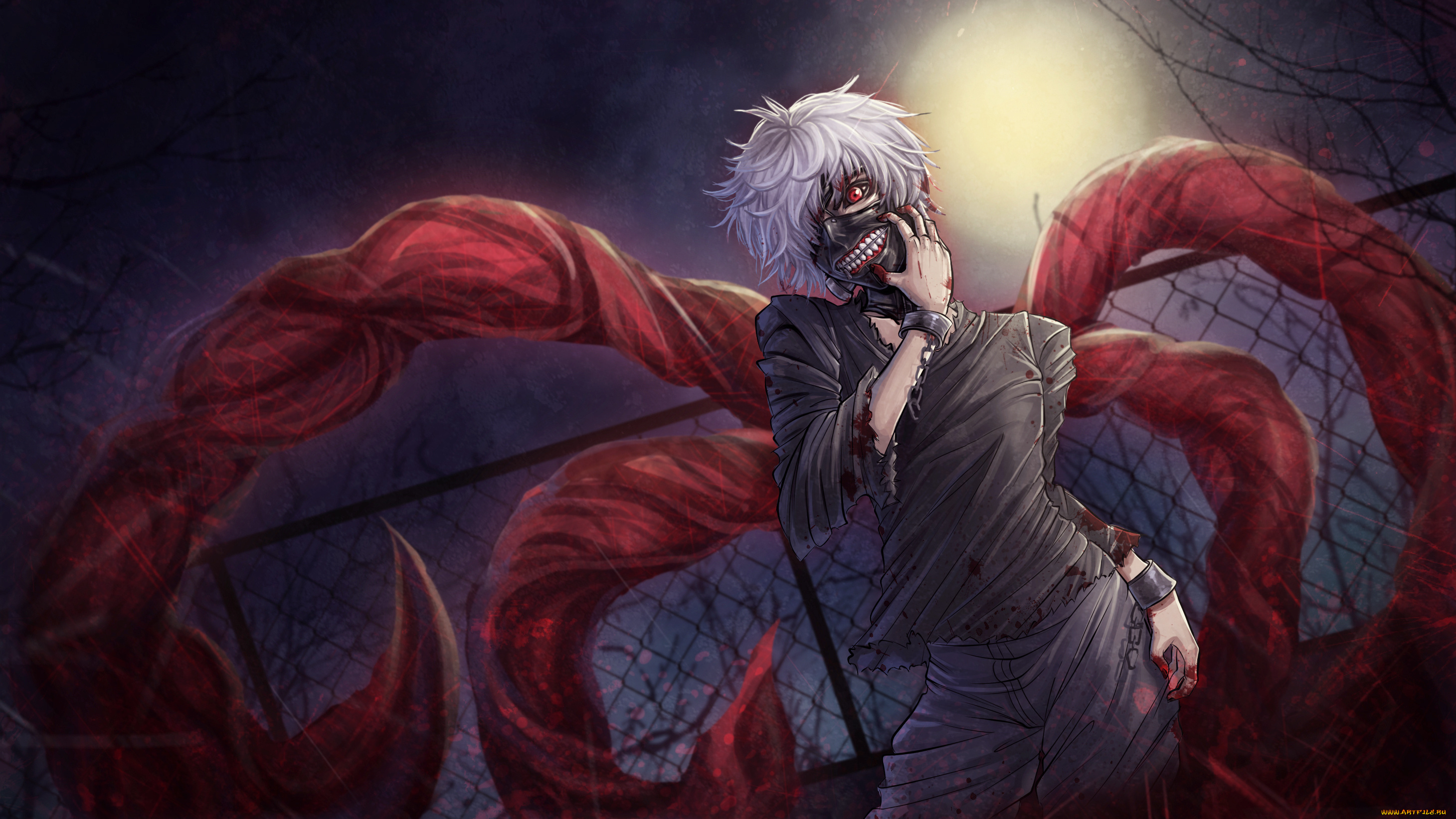 аниме, tokyo, ghoul, парень, anime, tokyo, ghoul, кровь, kaneki, ken