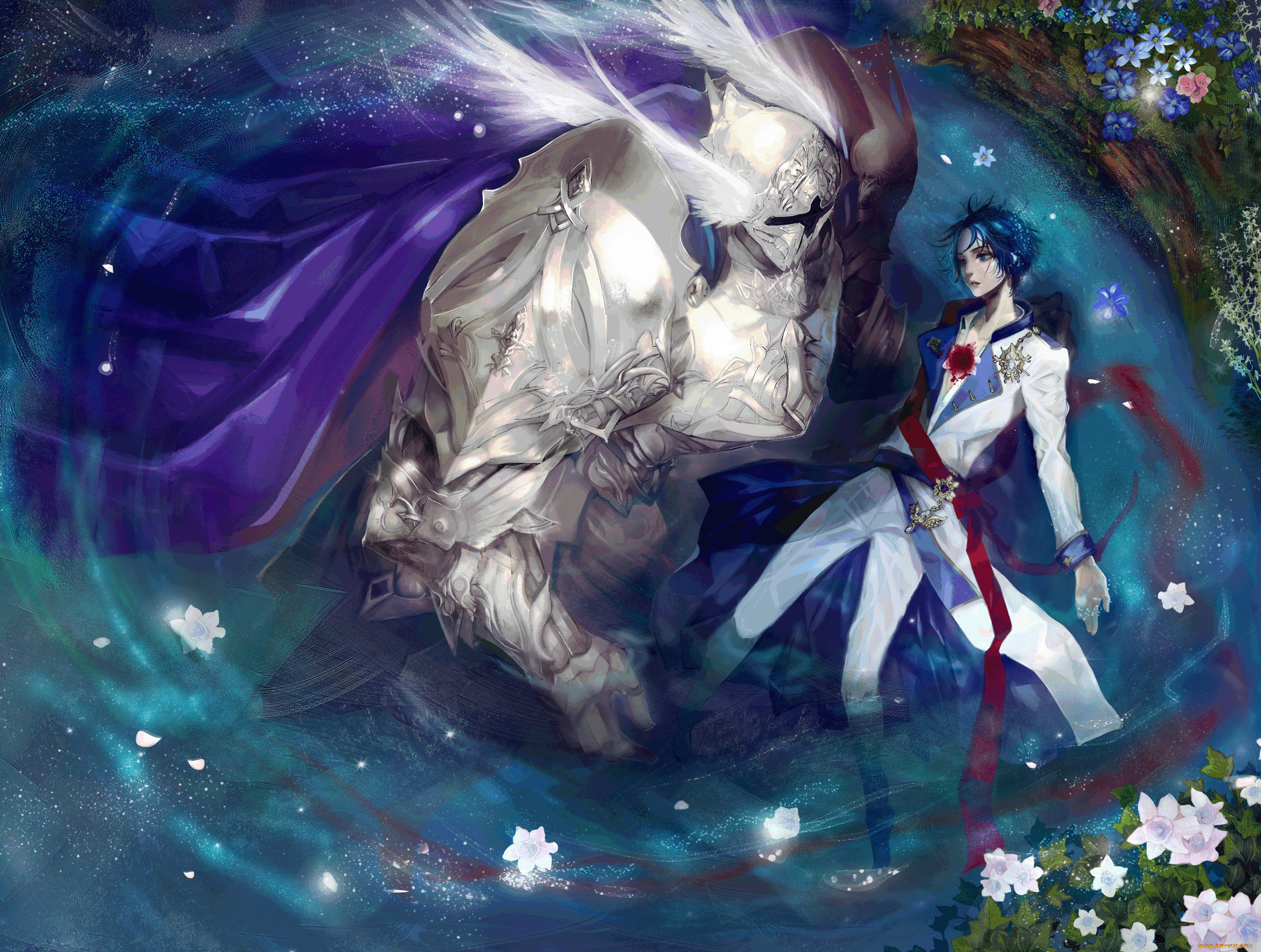 аниме, -weapon, , blood, &, technology, astarone, art, крылья, доспехи, кровь, рана, парень, воин