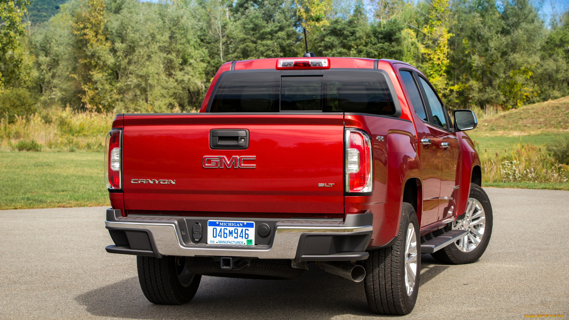 автомобили, gm-gmc, slt, canyon, gmc, 2016г, cab, красный, crew, diesel, duramax