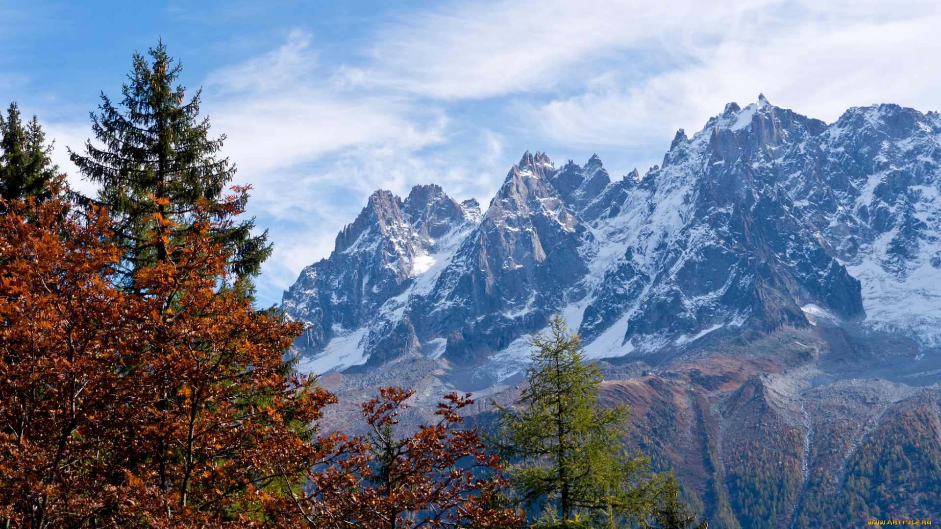 природа, горы, деревья