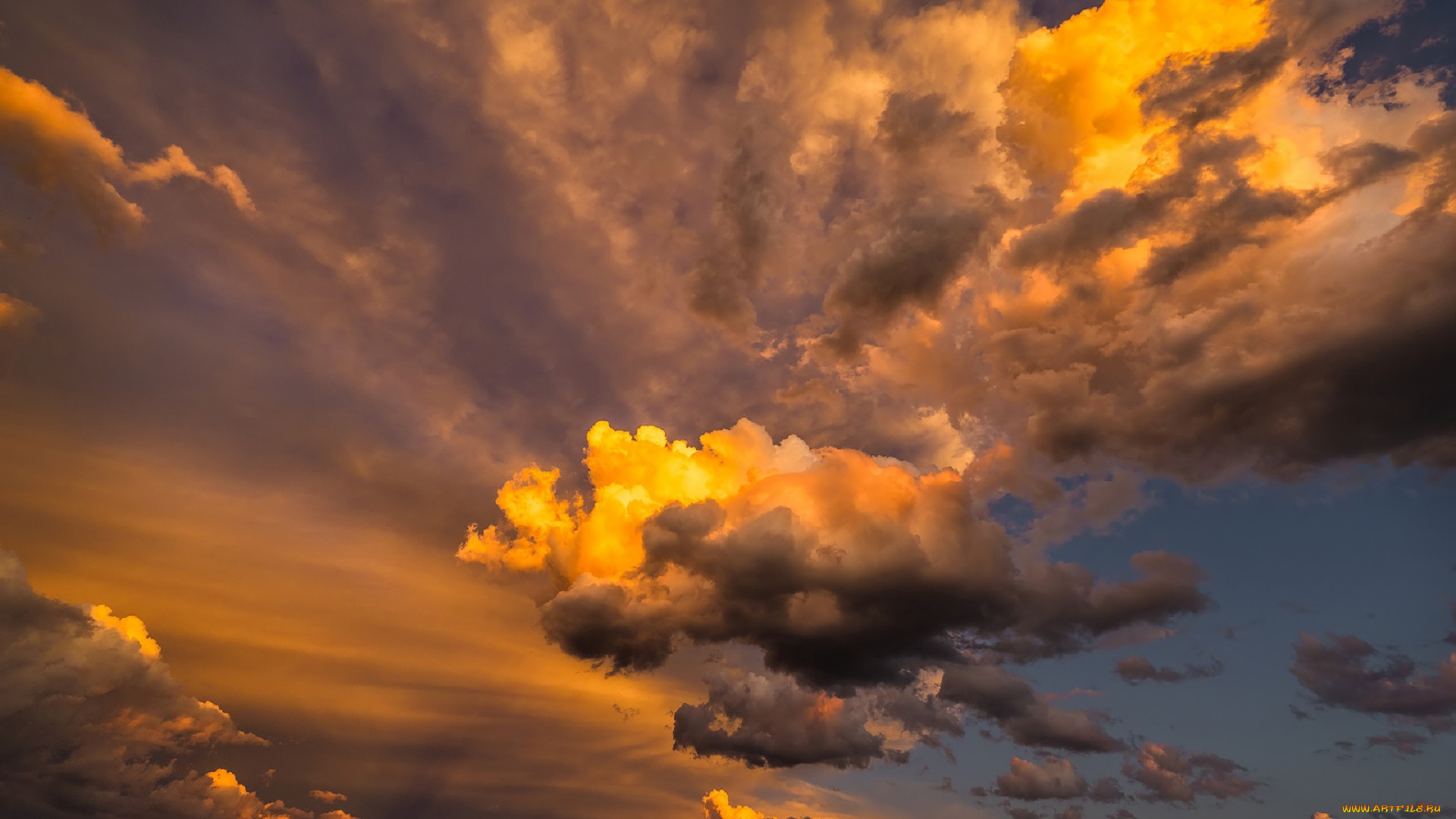 природа, облака, вечер