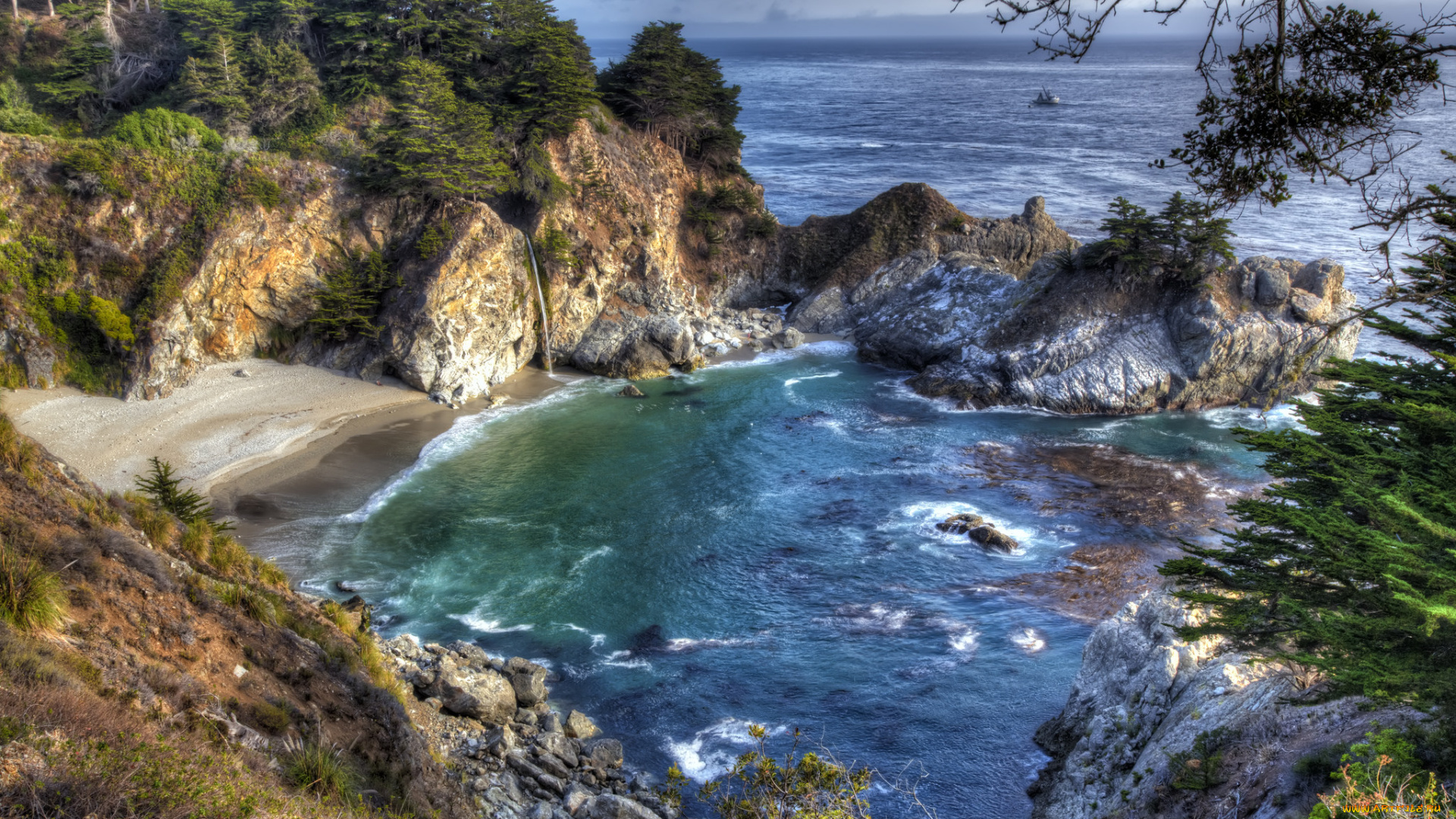 природа, побережье, бухта, пляж