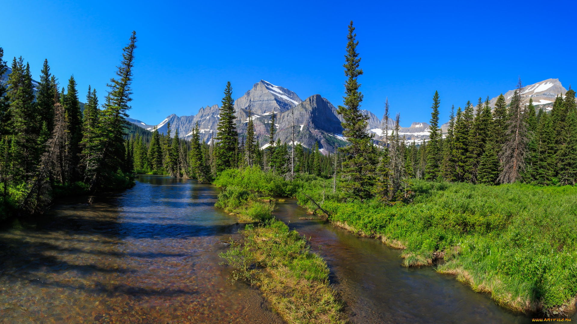 природа, реки, озера, горы, река, лес