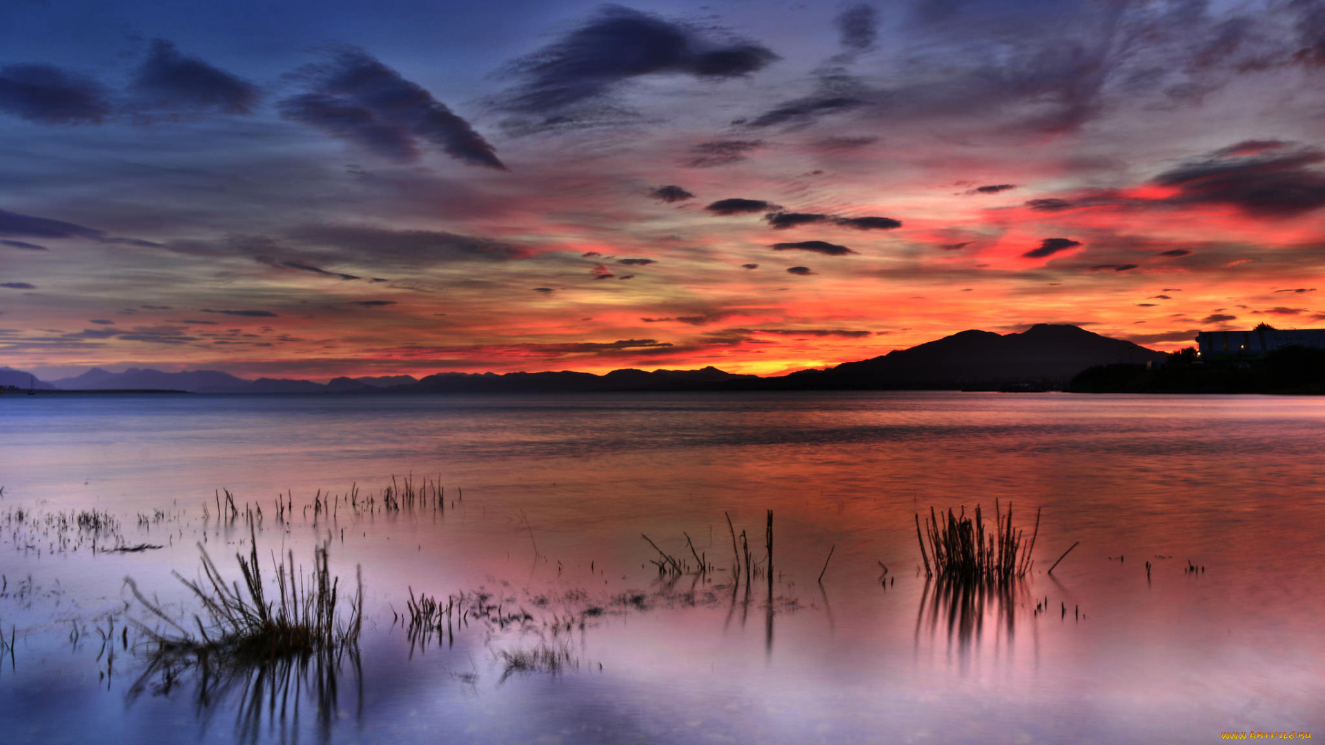 природа, восходы, закаты, озеро, вечер, закат