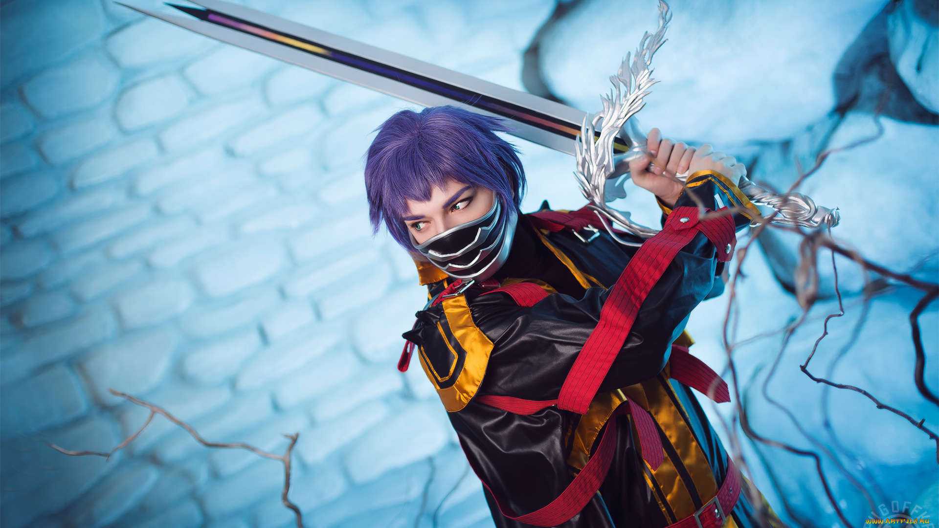 разное, cosplay, , косплей, аниме, final, fantasy, арт, меч, маска, парень