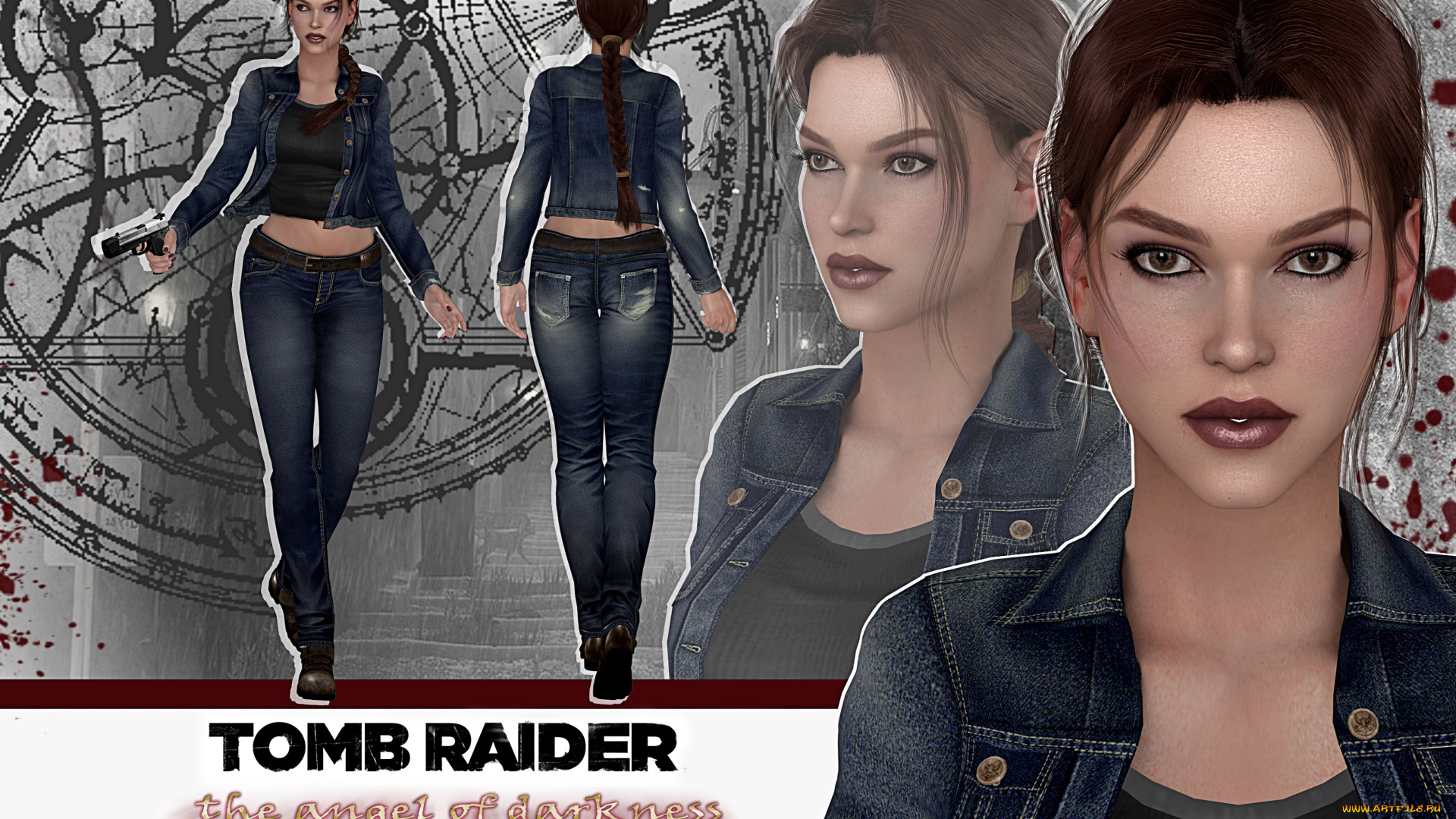 tomb, raider, , the, angel, of, darkness, видео, игры, девушка, взгляд, фон, оружие