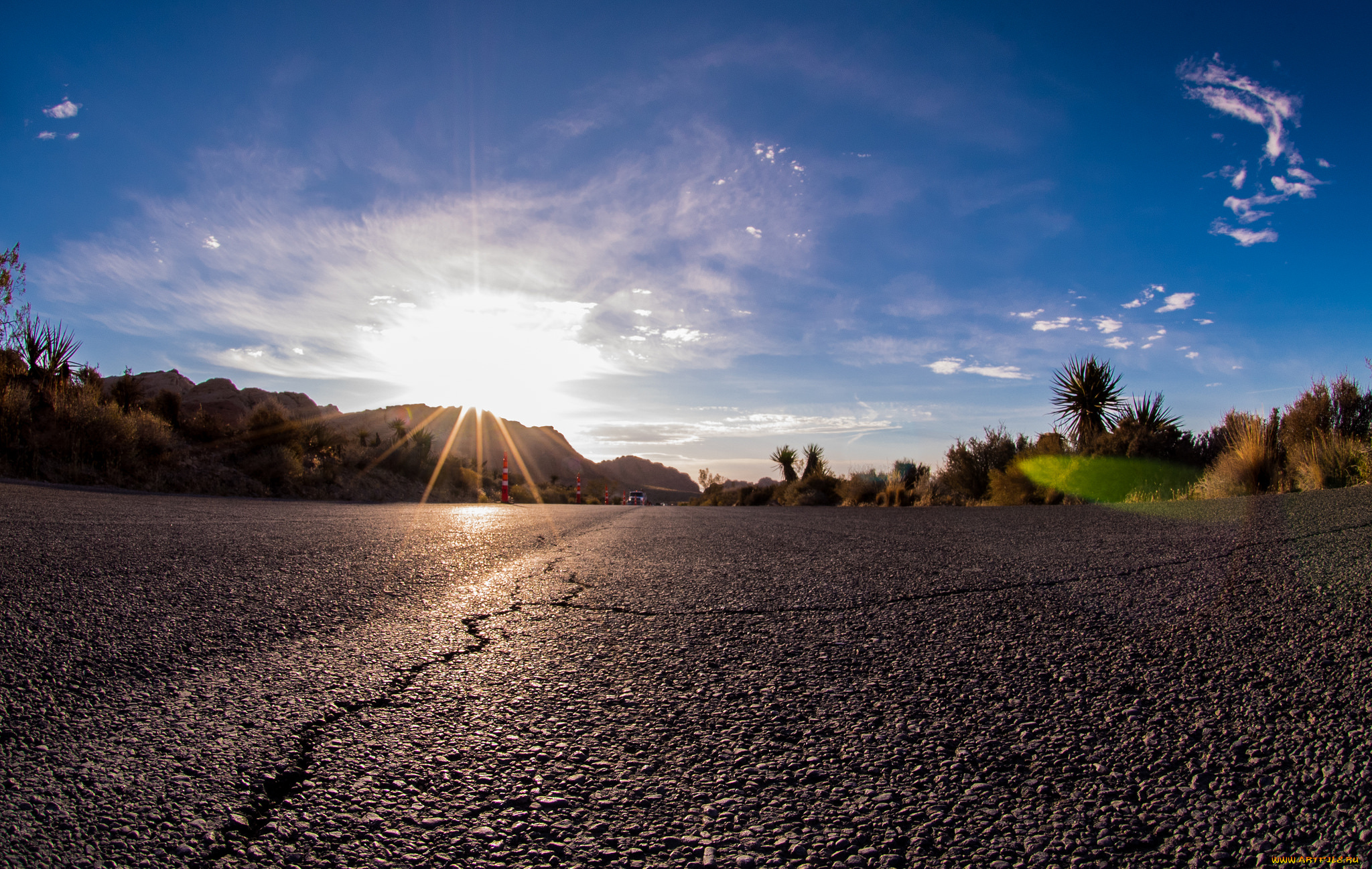 природа, восходы, закаты, трещина, земля, восход, небо