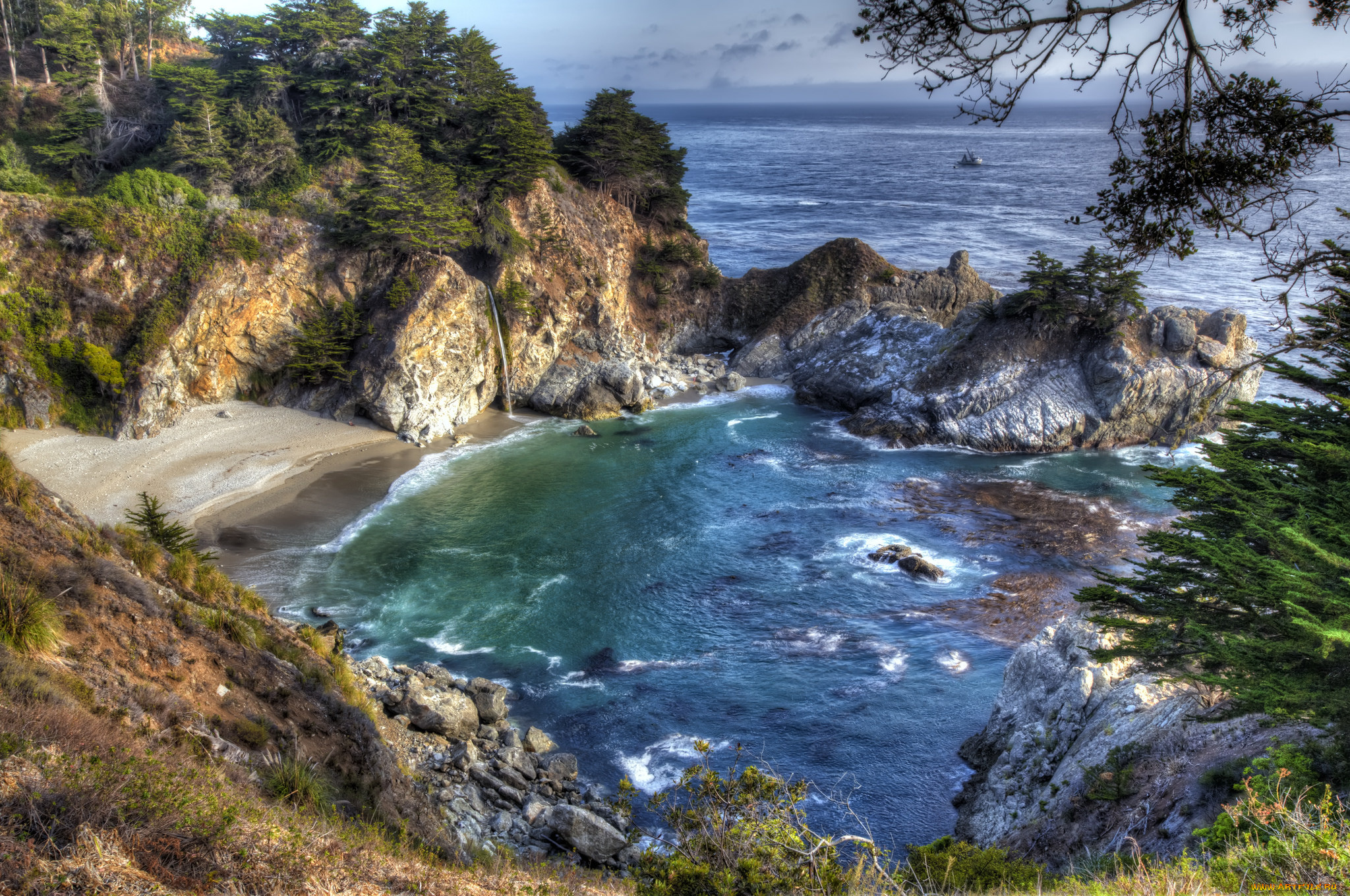 природа, побережье, бухта, пляж