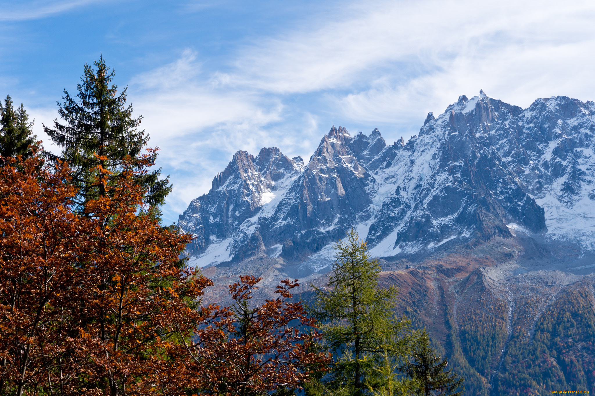 природа, горы, деревья