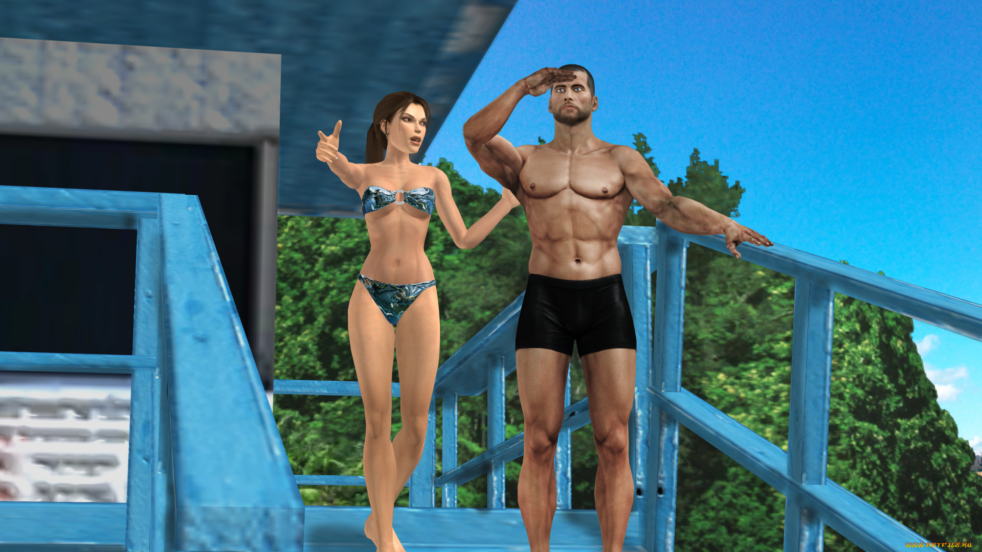 3д, графика, люди, , people, девушка, взгляд, фон, мужчина