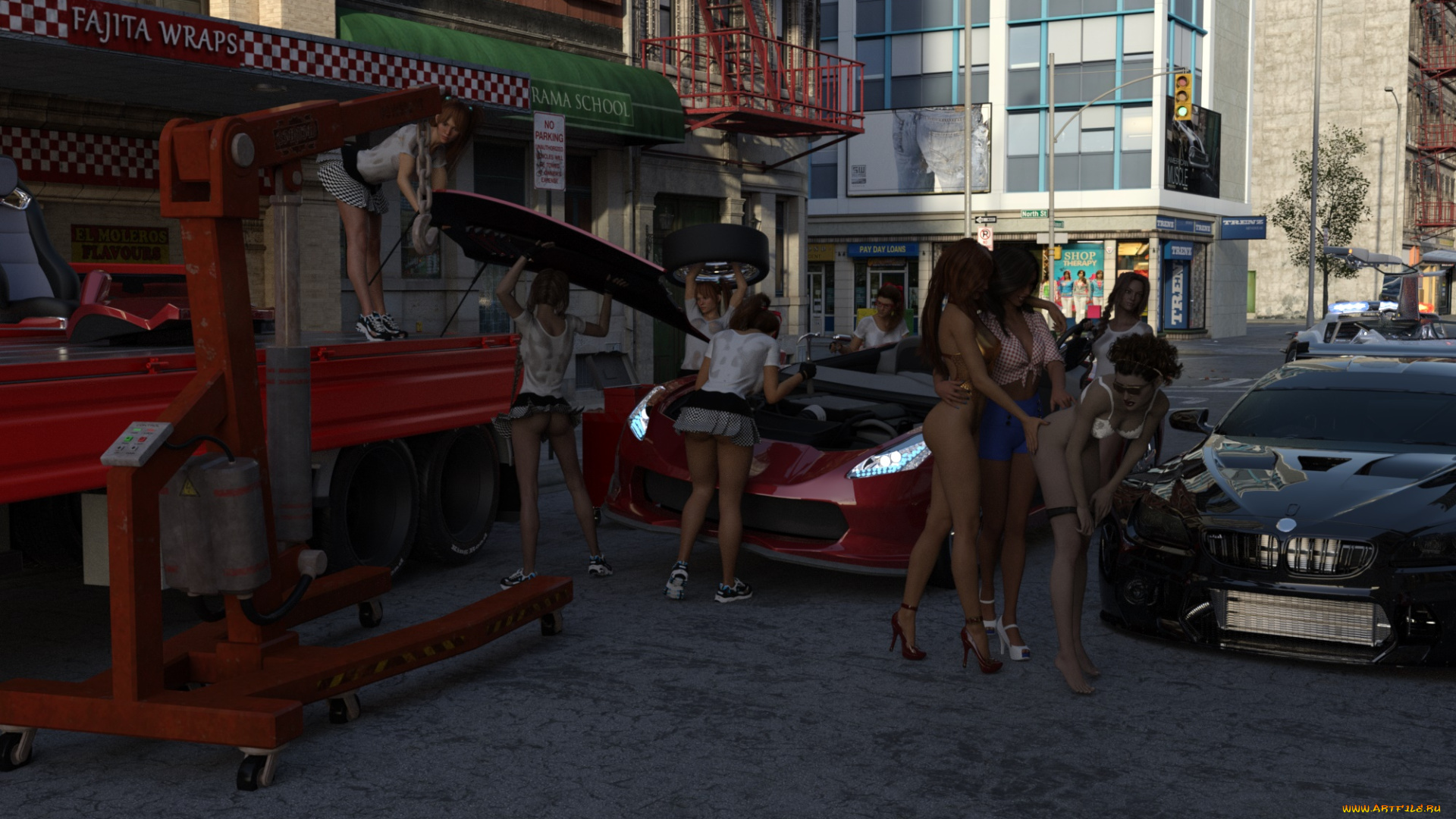 3д, графика, люди, , people, девушки, фон, взгляд