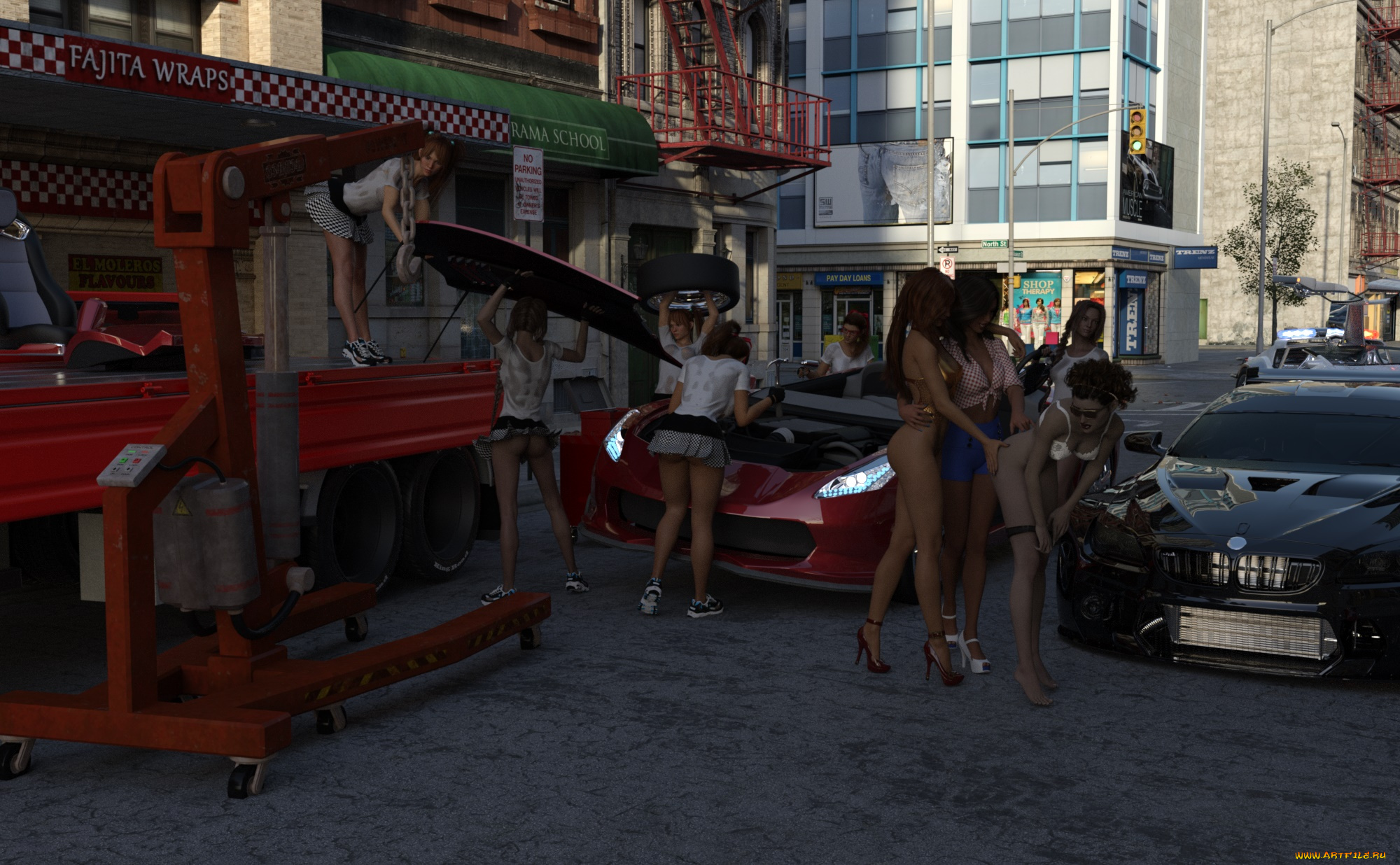 3д, графика, люди, , people, девушки, фон, взгляд