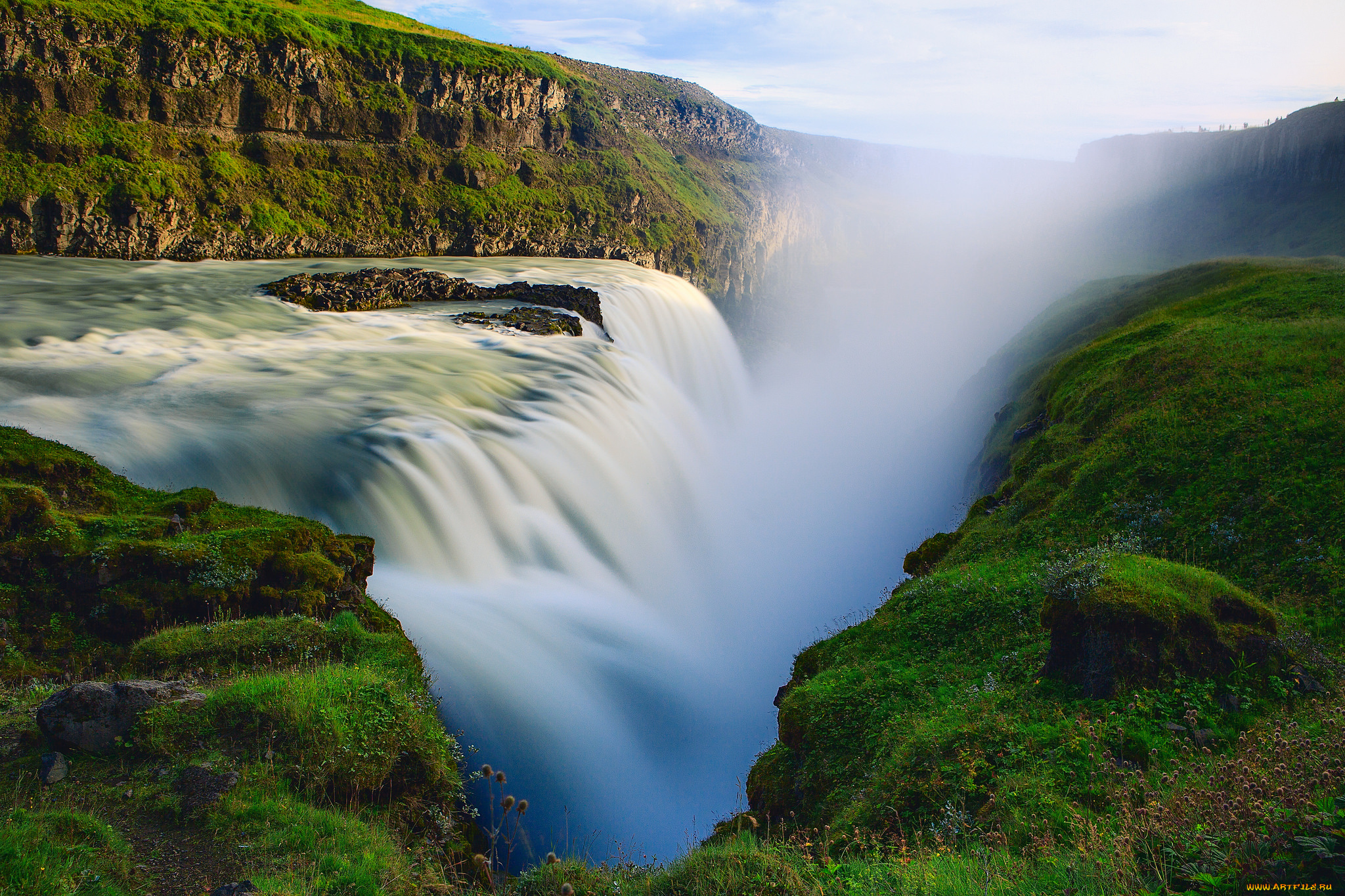 природа, водопады, водопад, река, лес