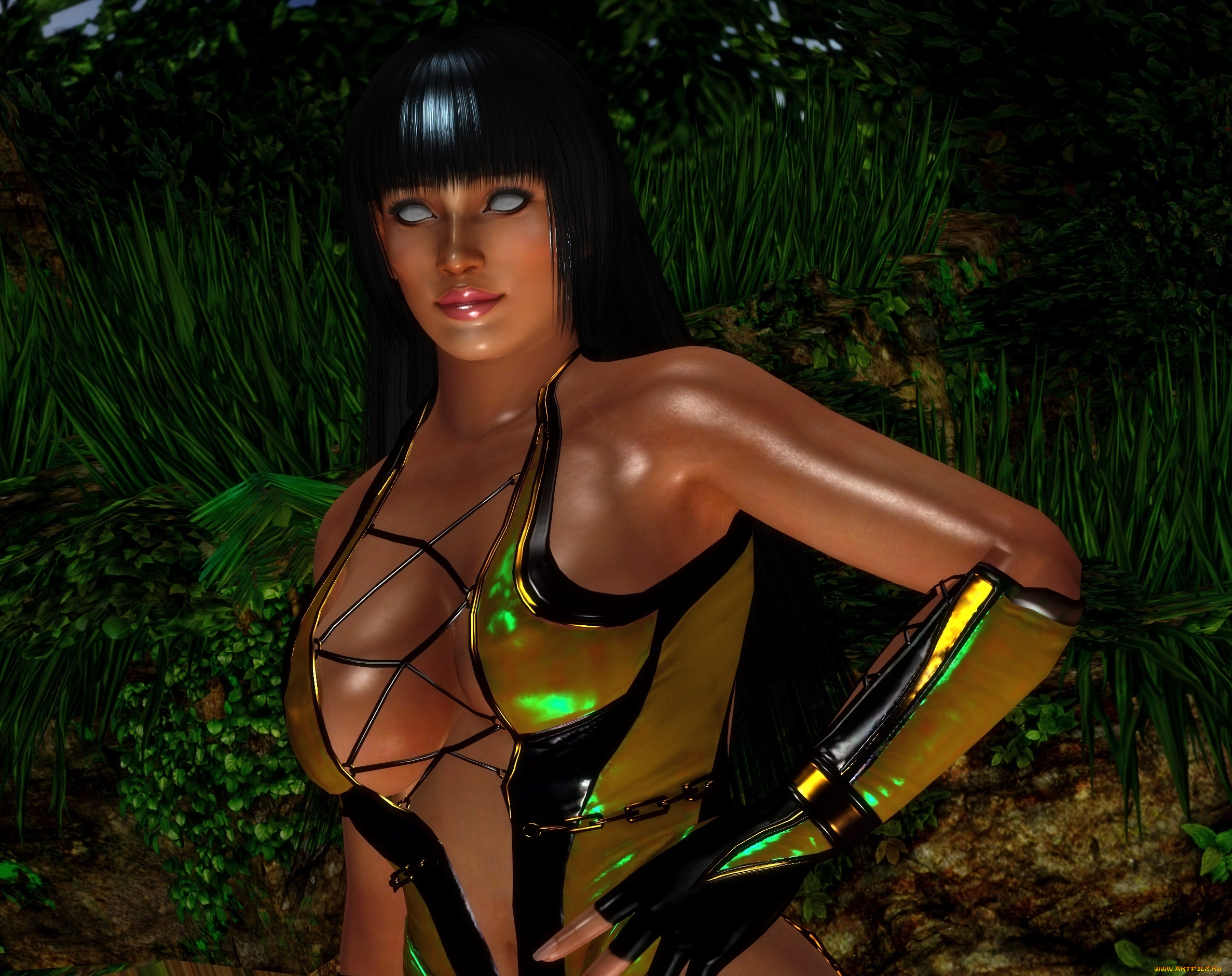 3д, графика, существа, , creatures, девушка, взгляд, фон