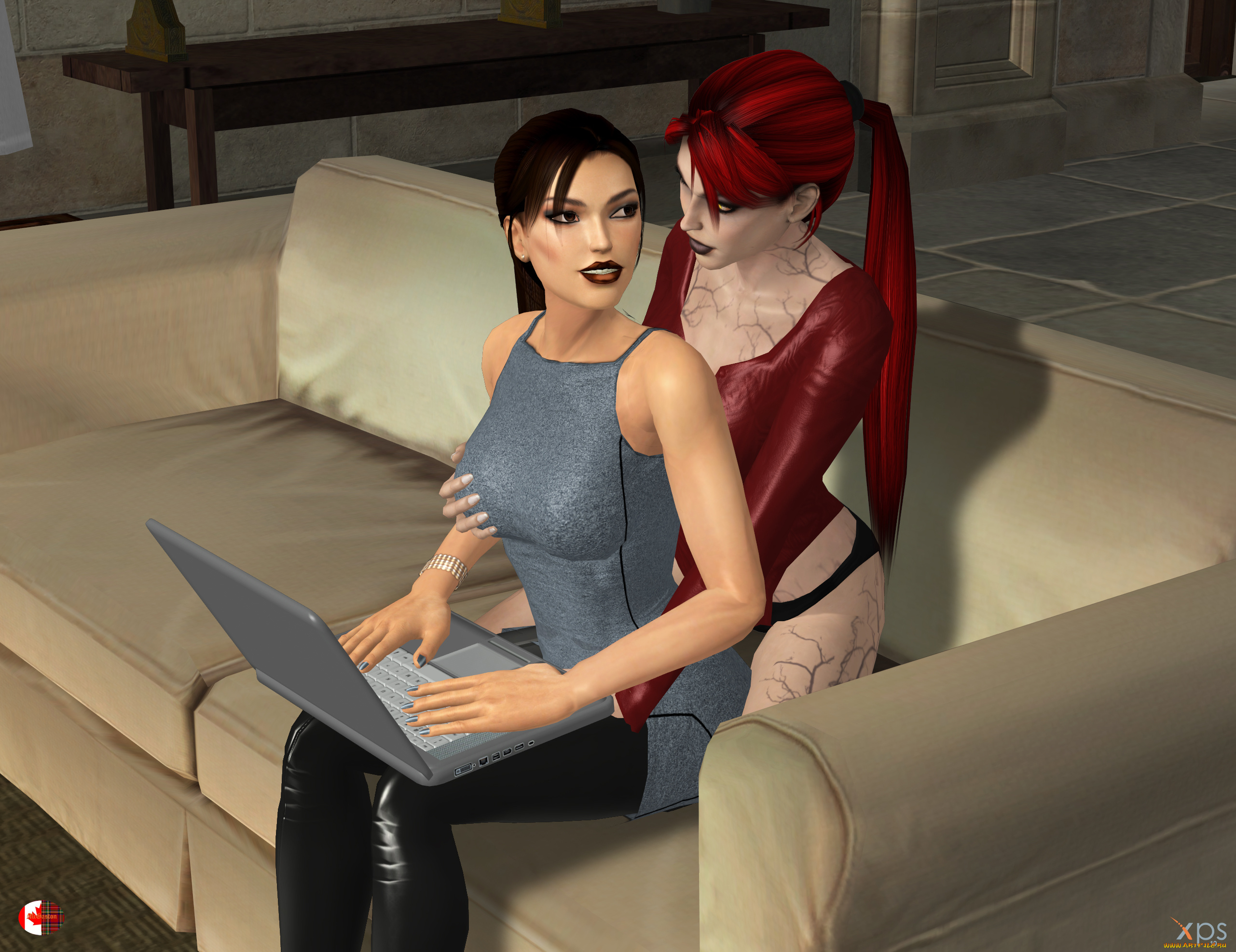 3д, графика, фантазия, , fantasy, девушки, взгляд, фон