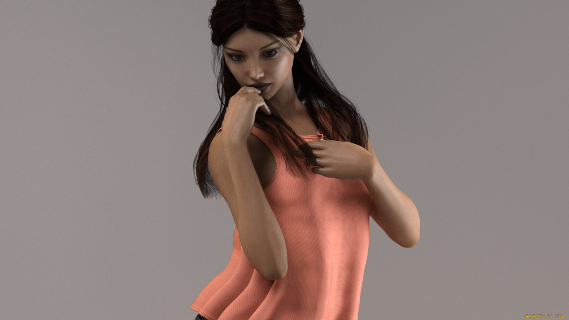 3д, графика, люди, , people, девушка, взгляд, фон