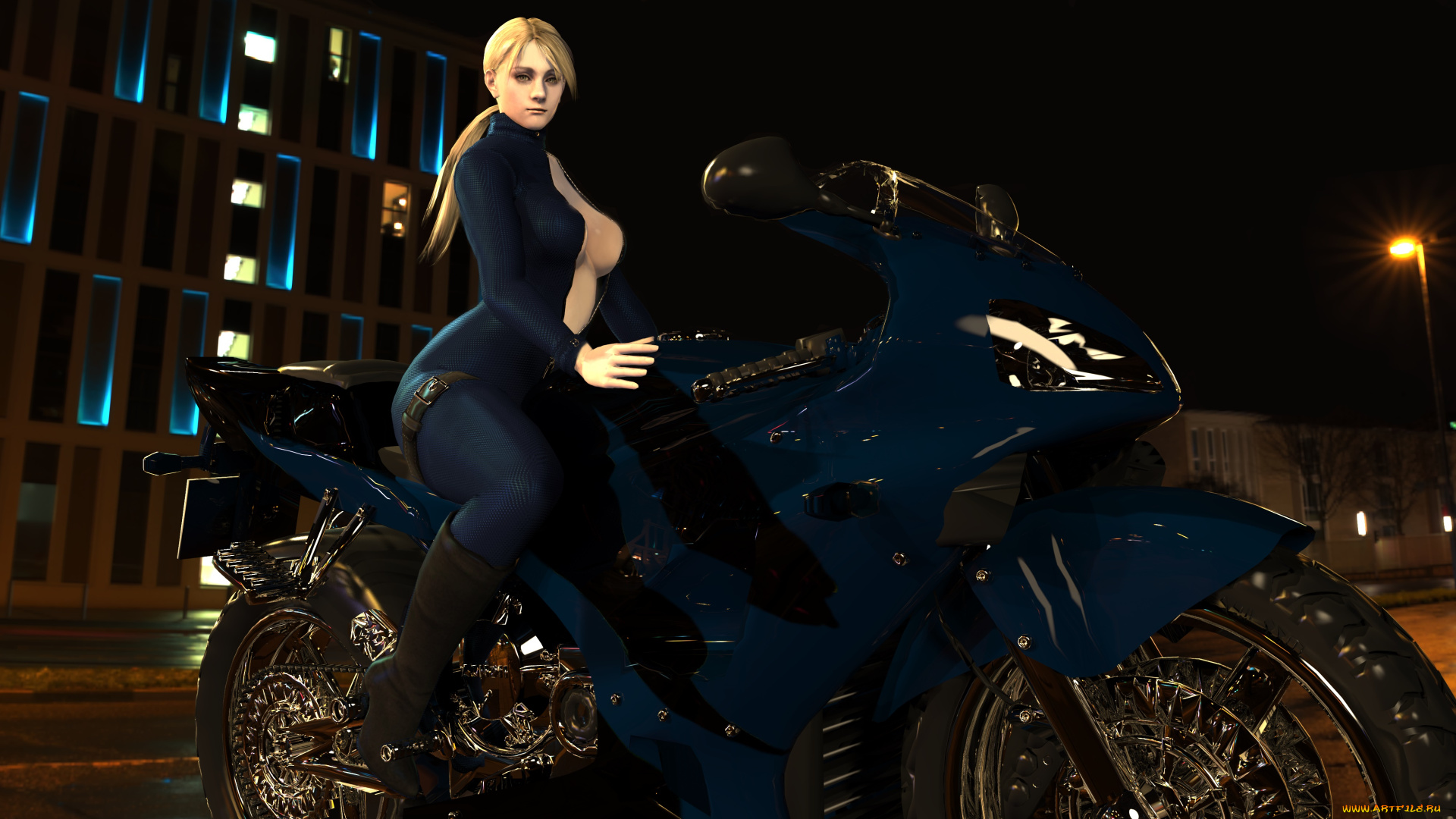 3д, графика, люди-авто, мото, , people-, car, , , moto, фон, взгляд, девушка, мотоцикл