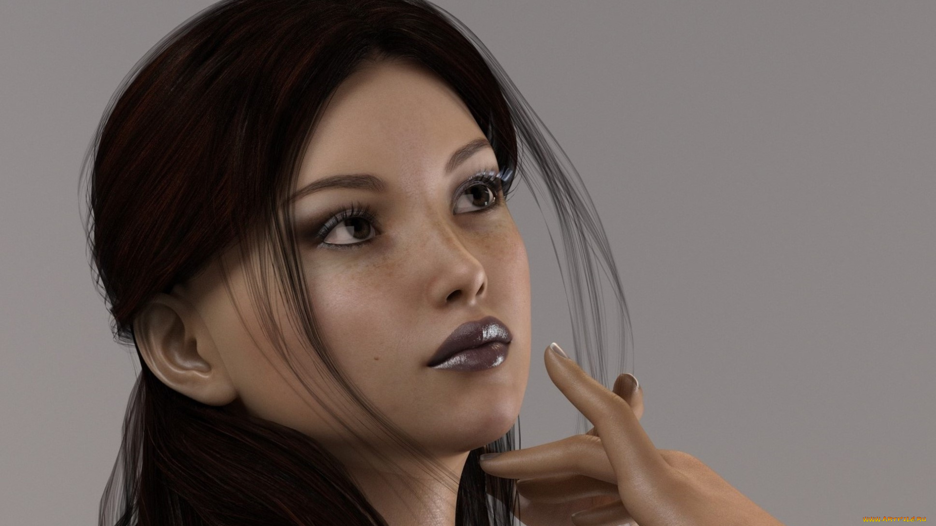 3д, графика, портрет, , portraits, фон, взгляд, девушка