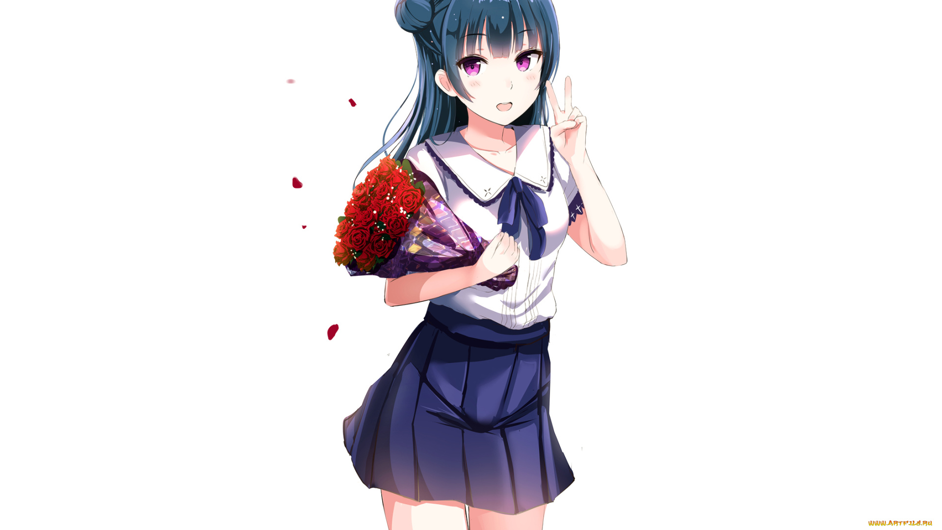 аниме, love, live, , school, idol, project, взгляд, девушка, фон