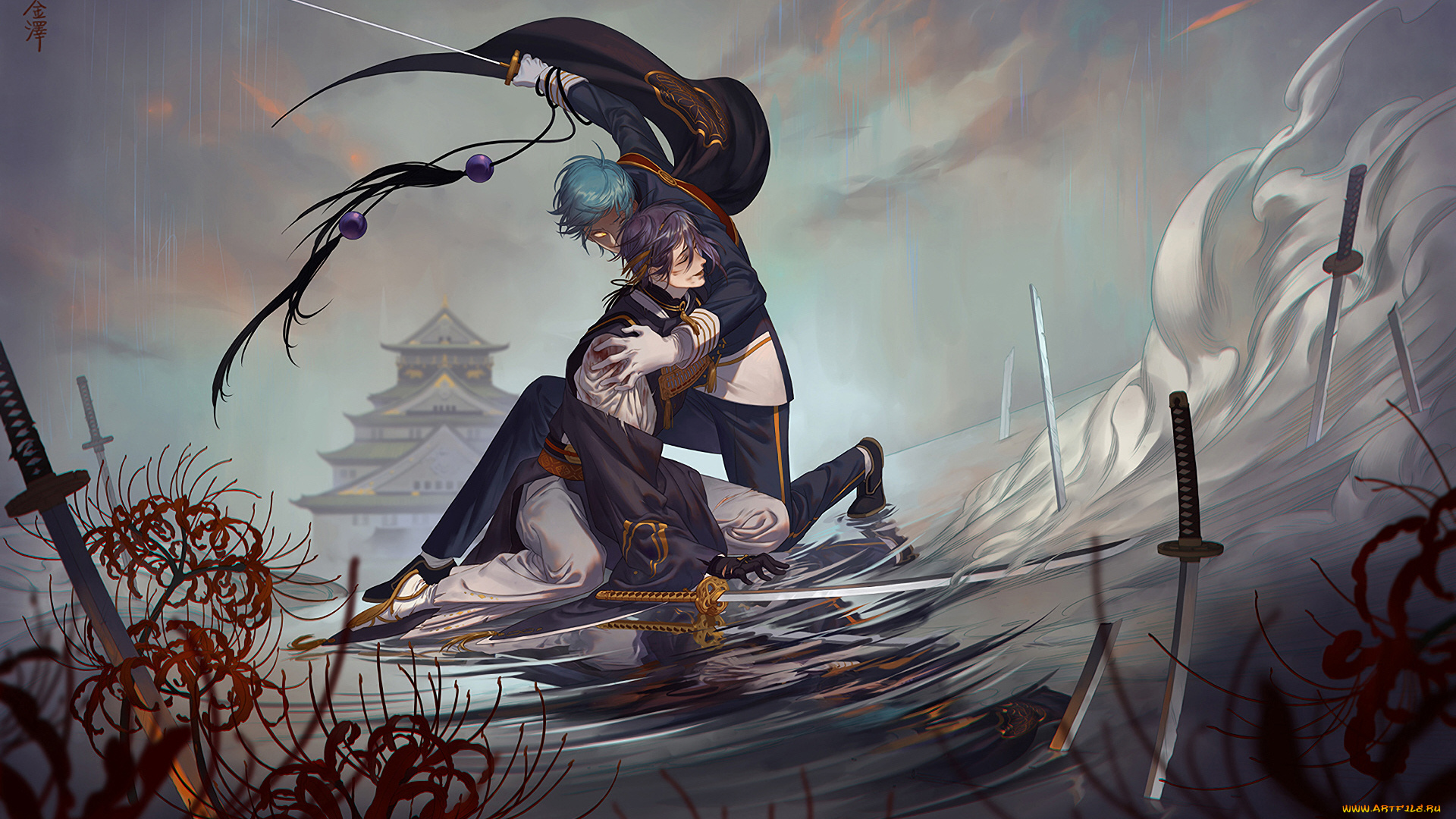 аниме, touken, ranbu, танец, мечей