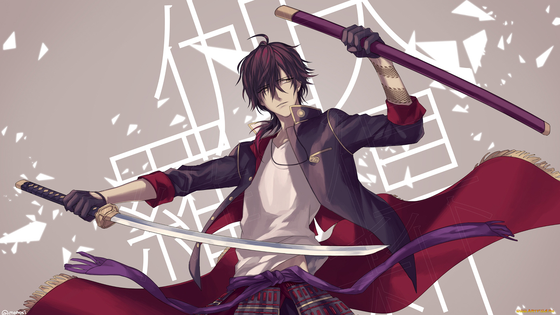 аниме, touken, ranbu, танец, мечей