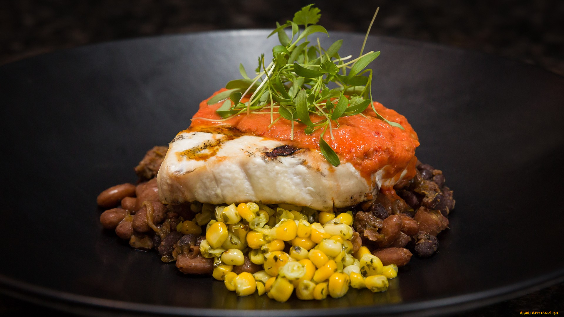 еда, рыбные, блюда, , с, морепродуктами, снедь