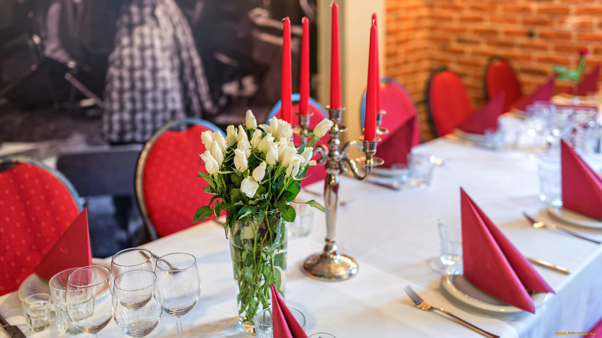 интерьер, декор, , отделка, , сервировка, посуда, цветы, розы, праздник, сервировка, кафе
