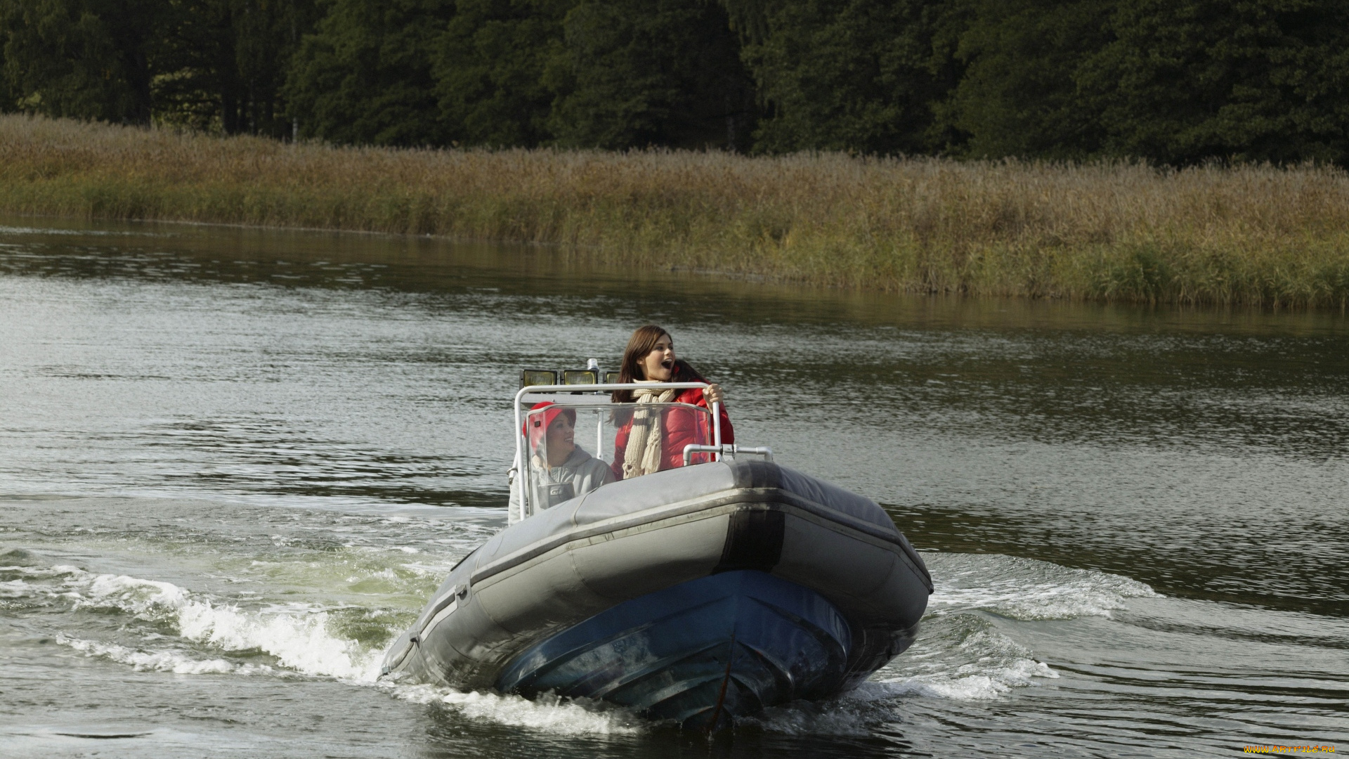 корабли, моторные, лодки, девушка