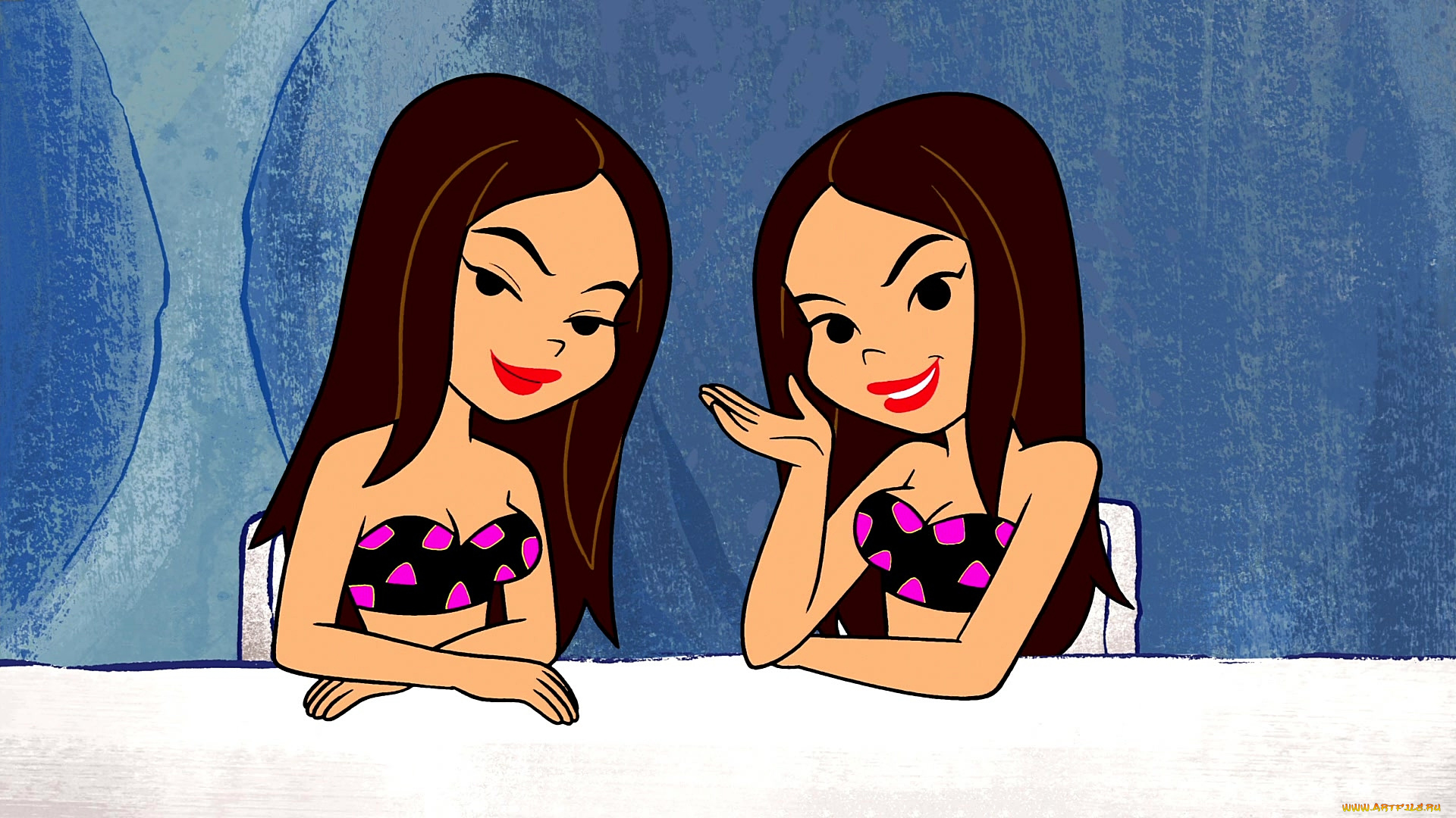 мультфильмы, the, flintstones, девушка, двое