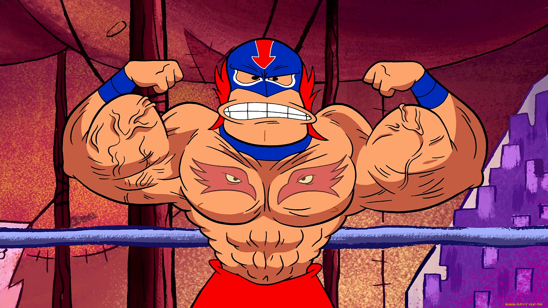 мультфильмы, the, flintstones, мужчина, мускулы, маска