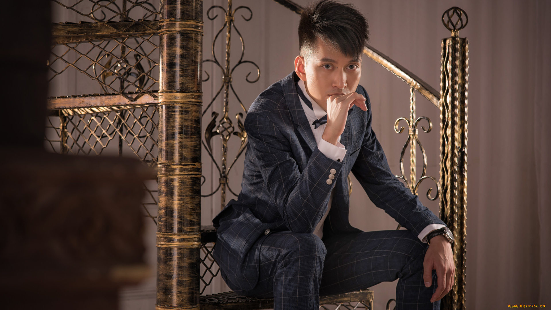 мужчины, -, unsort, парень, поза, взгляд