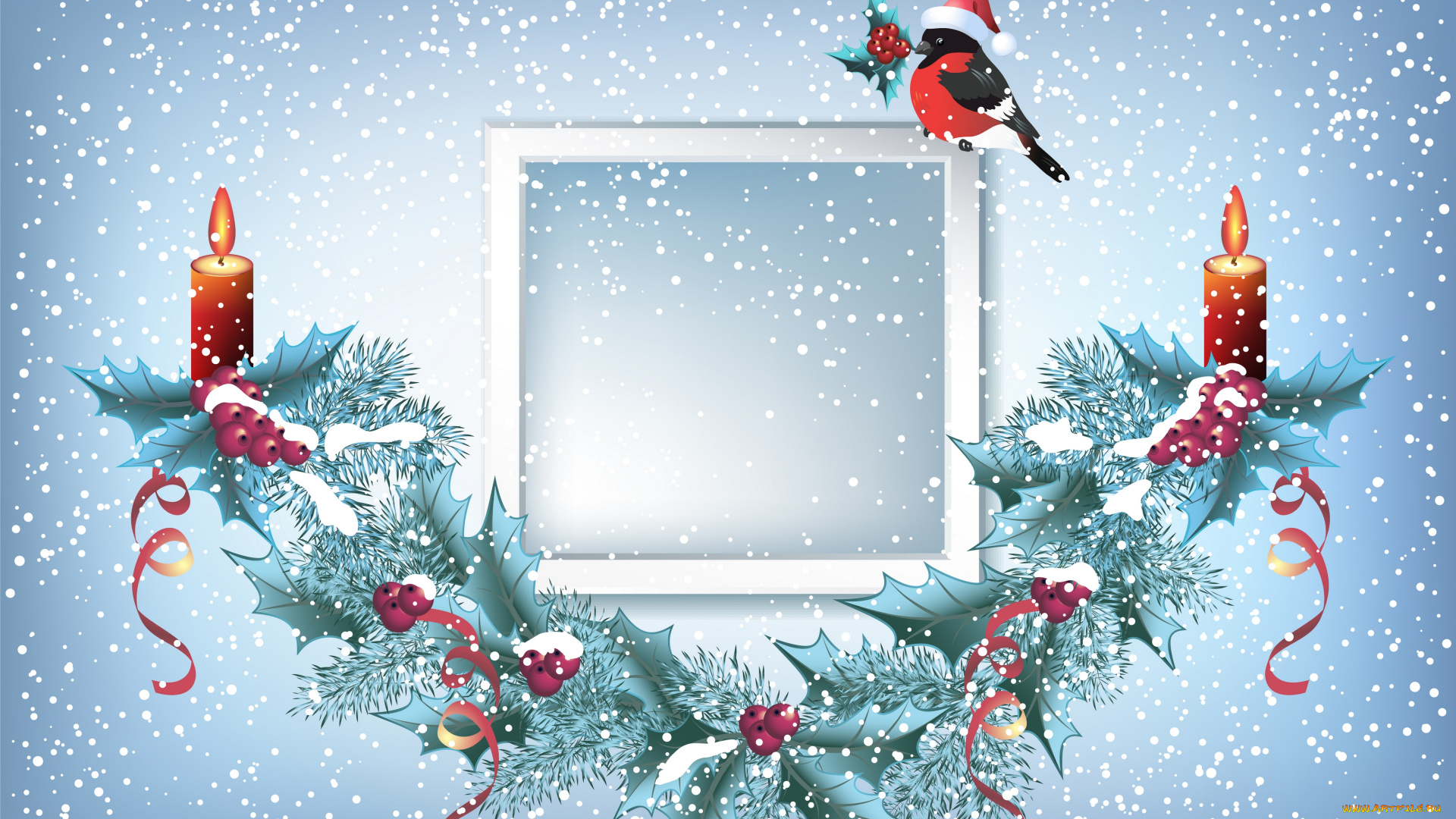 праздничные, векторная, графика, , новый, год, снегири, гирлянда, новый, год, графика