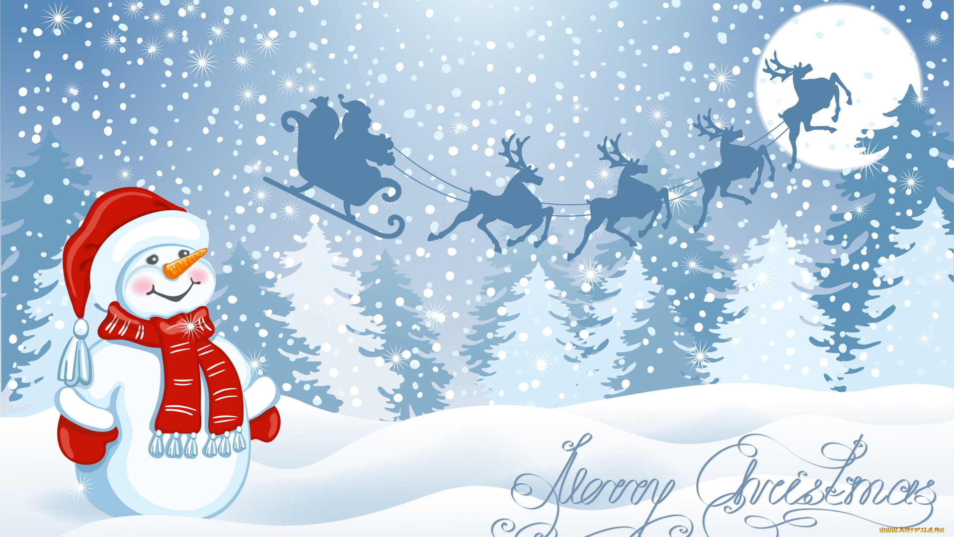 праздничные, векторная, графика, , новый, год, снег, елки, зима, снеговик, новый, год, праздник