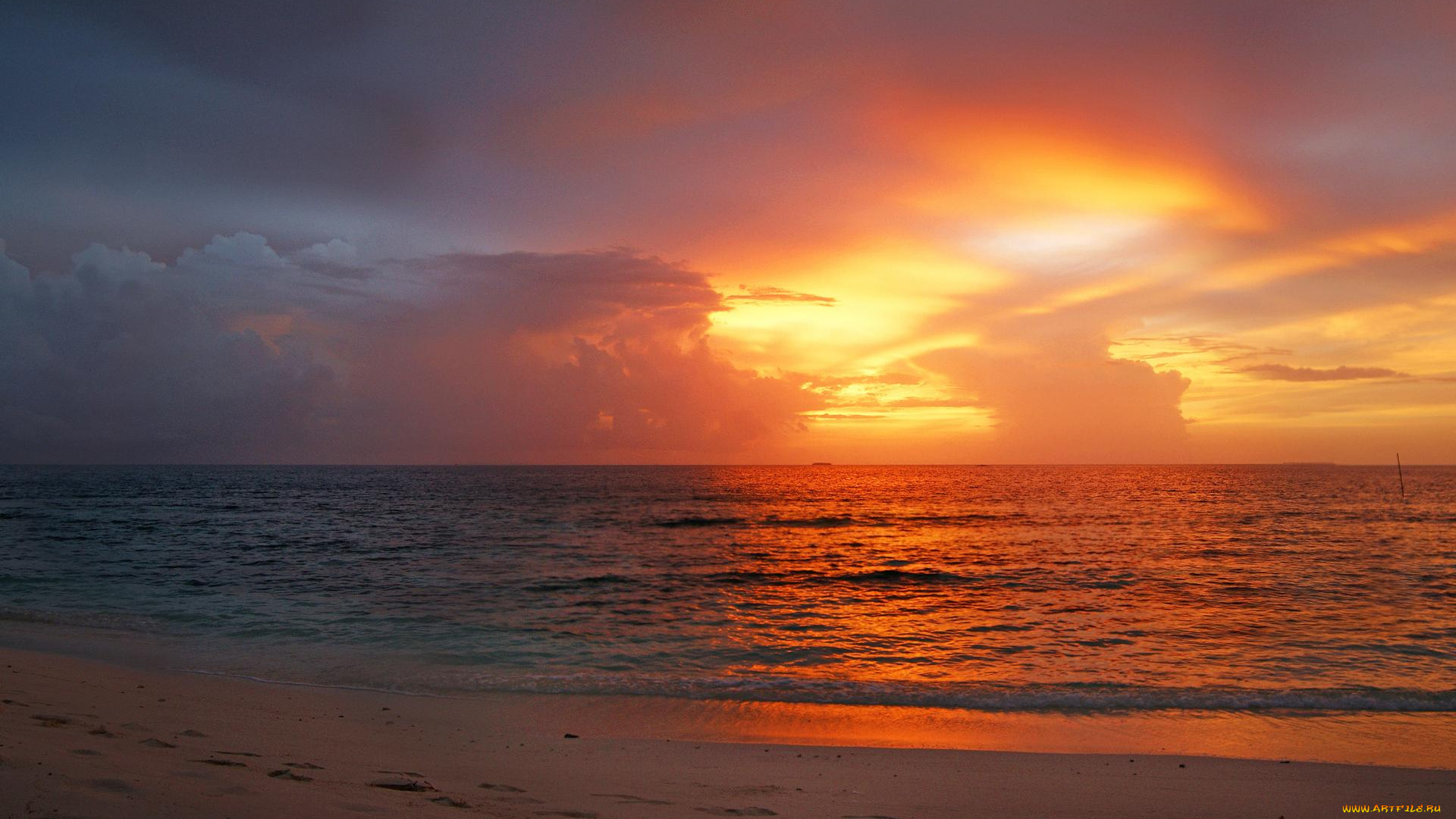 природа, восходы, закаты, пляж, закат, море
