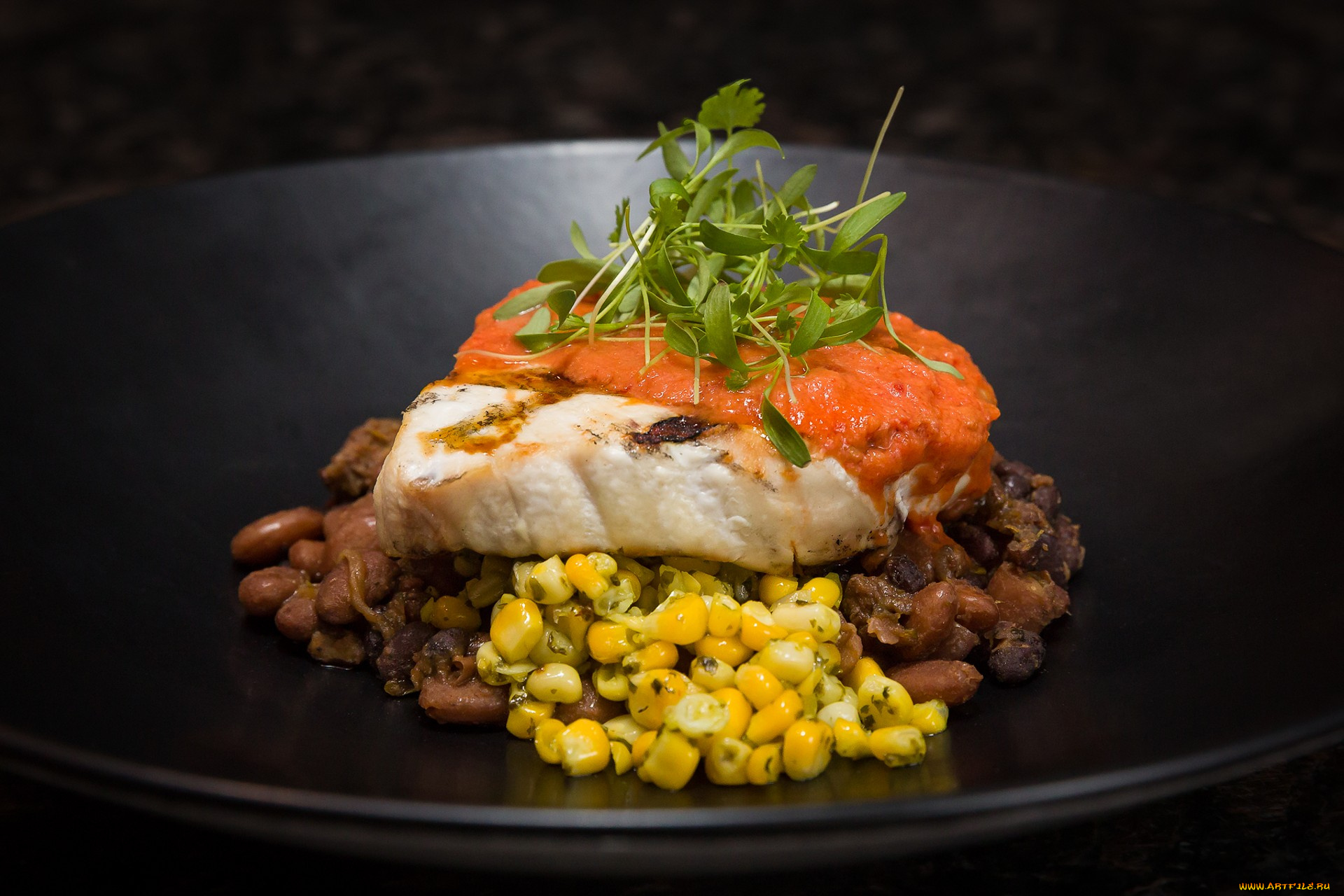 еда, рыбные, блюда, , с, морепродуктами, снедь