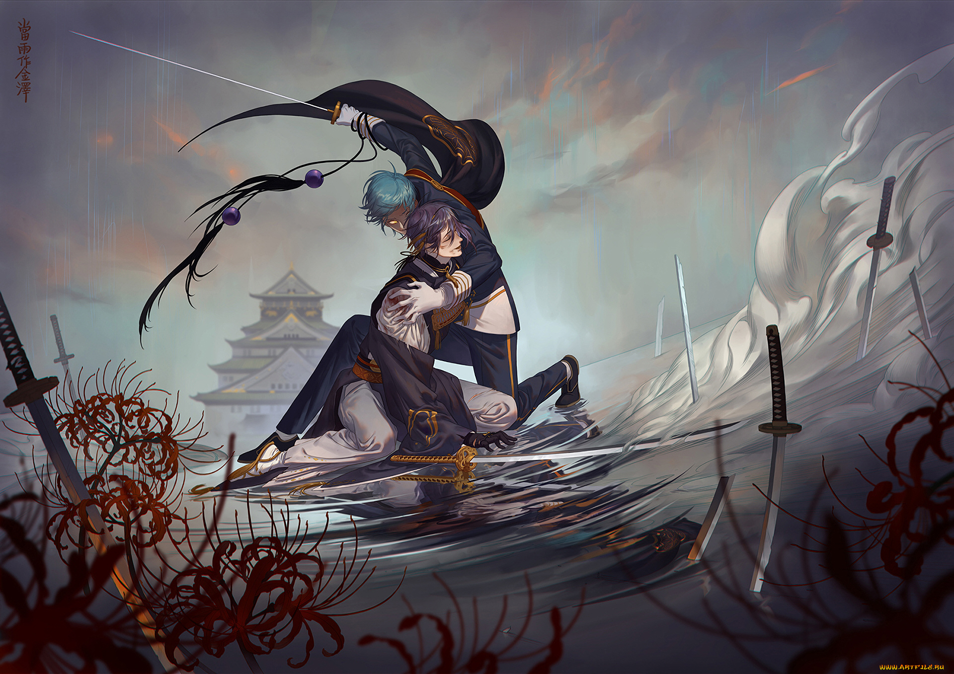 аниме, touken, ranbu, танец, мечей