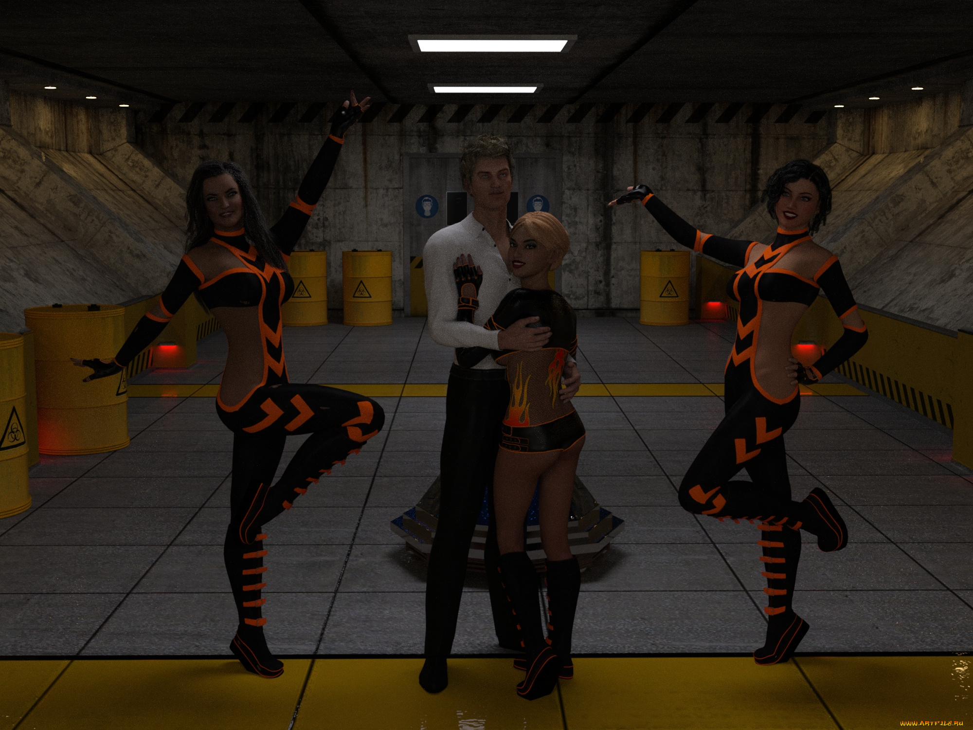 3д, графика, люди, , people, парень, фон, девушки, взгляд