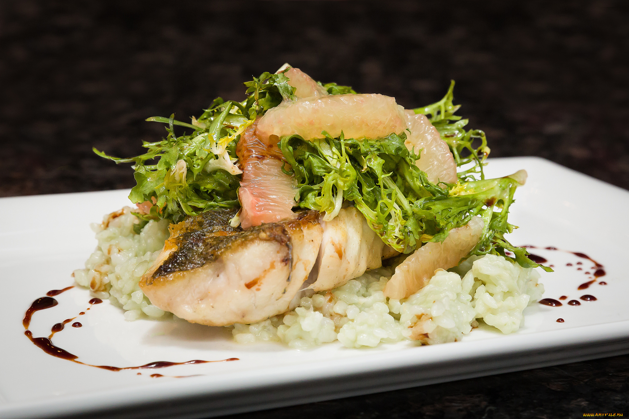 еда, рыбные, блюда, , с, морепродуктами, снедь