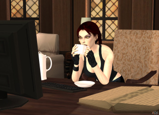 Картинка 3д+графика люди+ people фон взгляд девушка