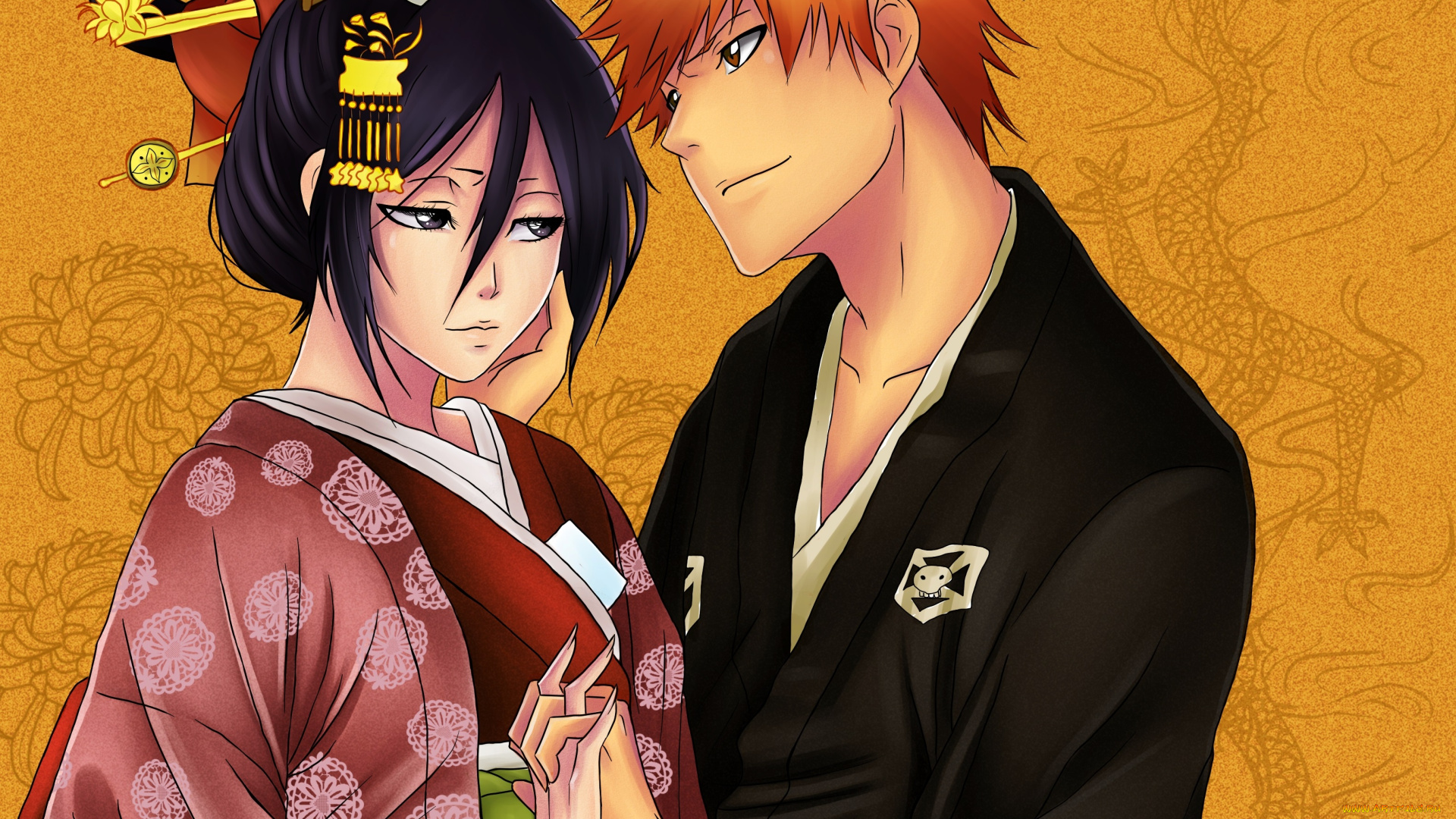 аниме, bleach, рукия, ичиго