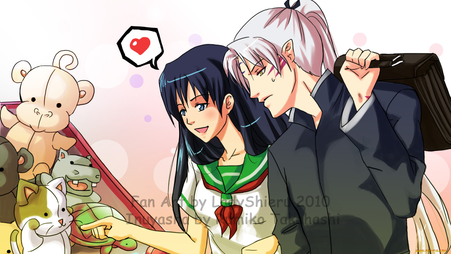 аниме, inuyasha, кагоме, сешоумару